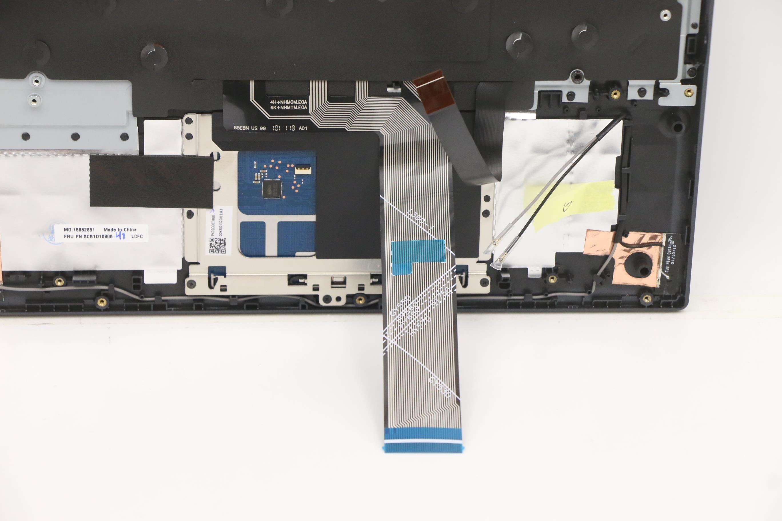 5CB1D10906 - Original Lenovo Keyboard with Upper Cover (Palmrest), English, Blue, RGB Backlight