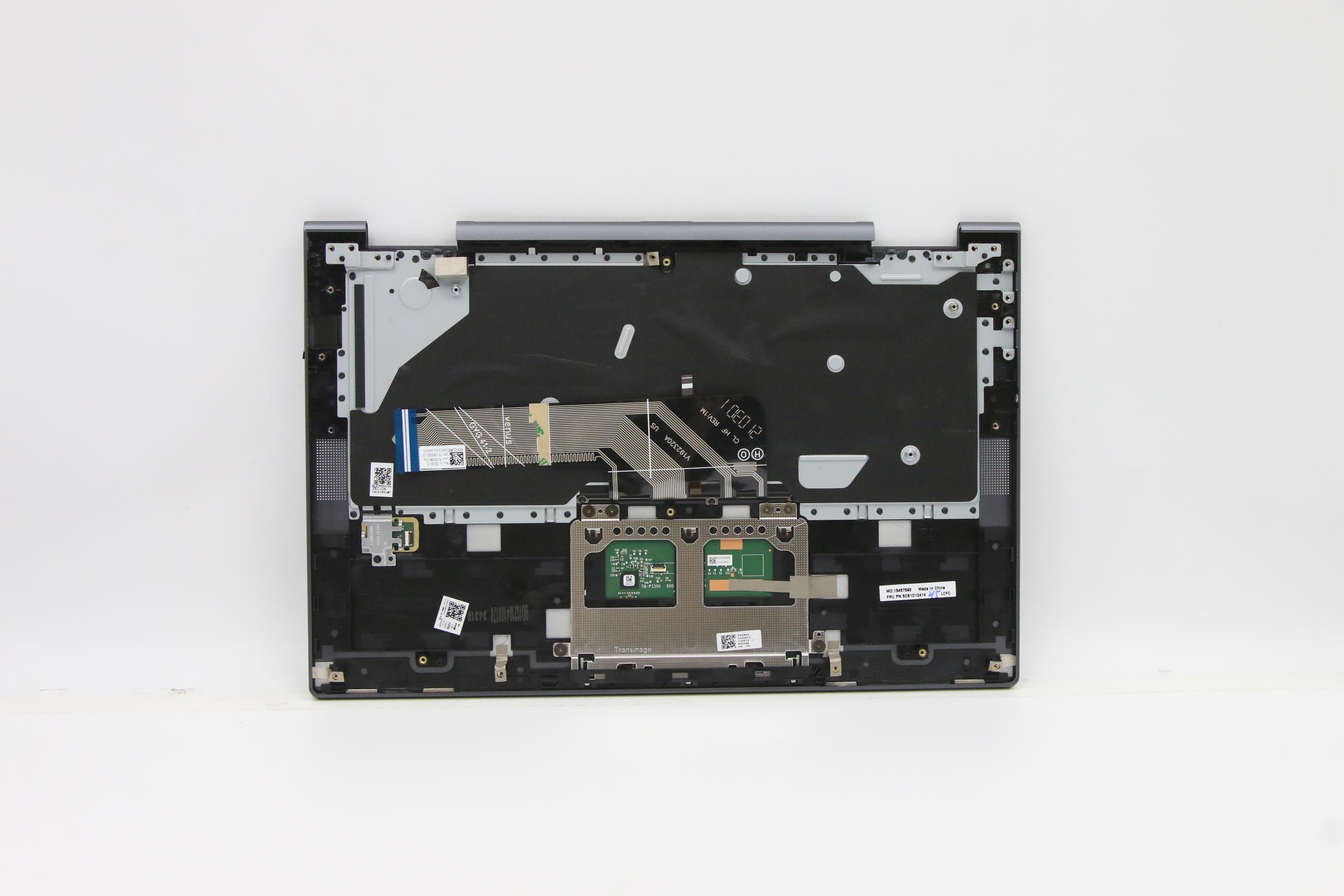 5CB1D12414 - Original Lenovo Keyboard with Palmrest (Cover), English, Slate Grey, 82N7