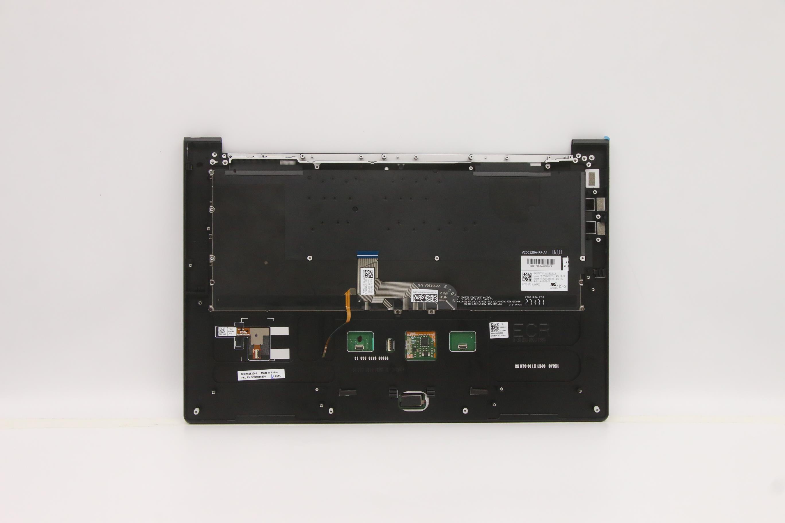 5CB1D66820 - Original Lenovo Keyboard with Upper Cover (Palmrest), English, 82BG, Glass CL
