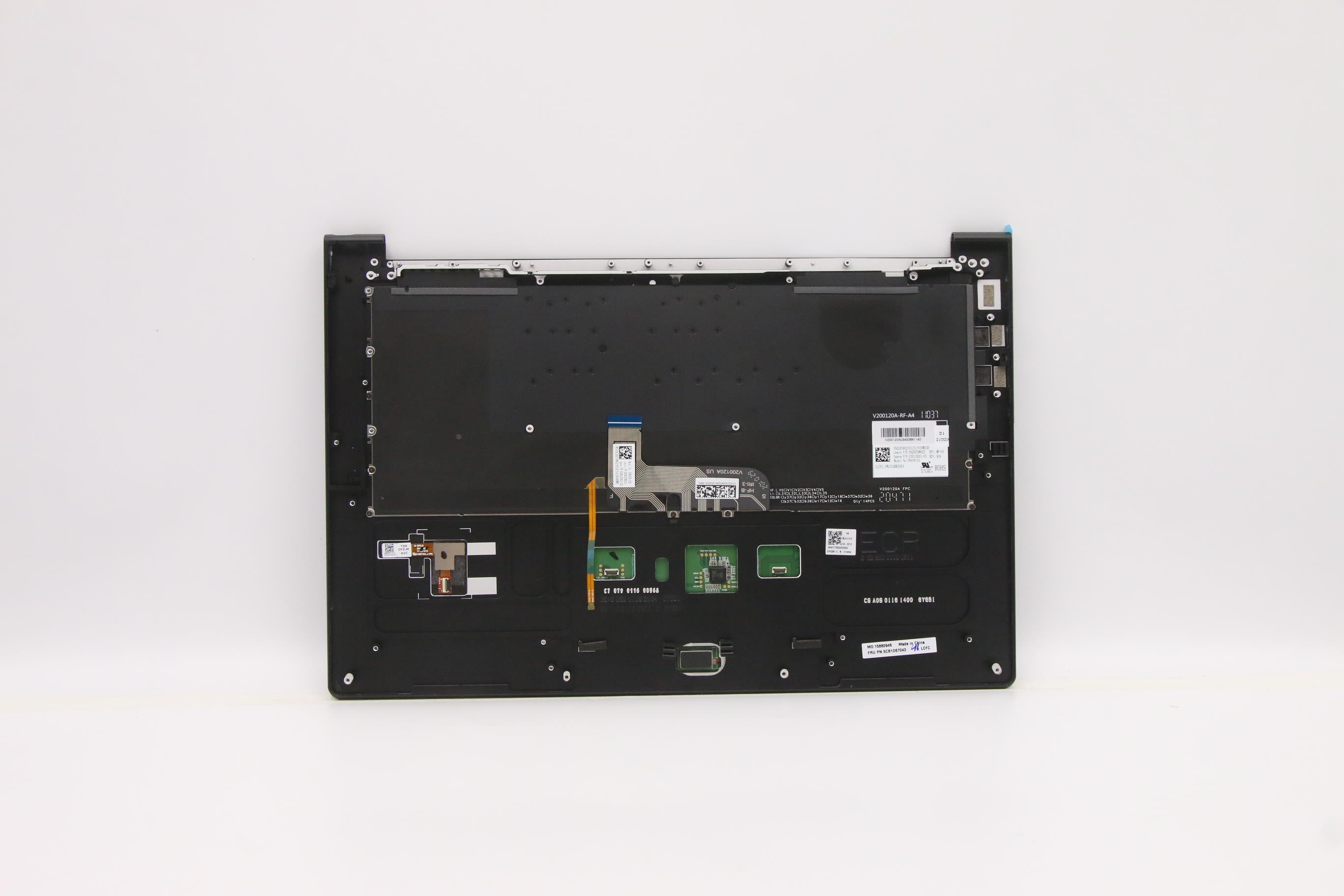 5CB1D67043 - Original Lenovo Keyboard with Upper Cover (Palmrest), English, 82BG, GlassCL