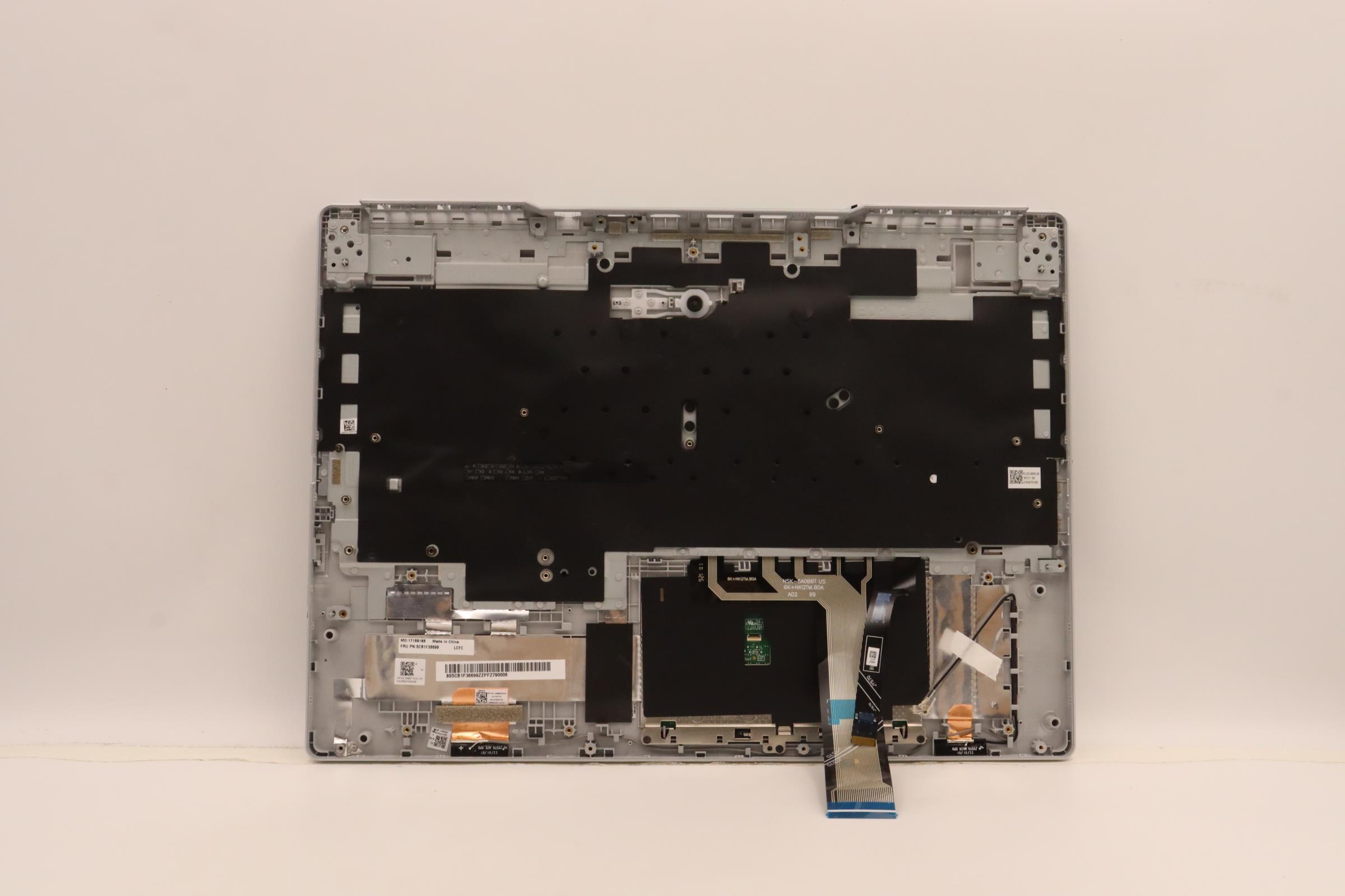5CB1F38699 - Original Lenovo Keyboard with Upper Cover (Palmrest), English, 82RB, CLGY RGB
