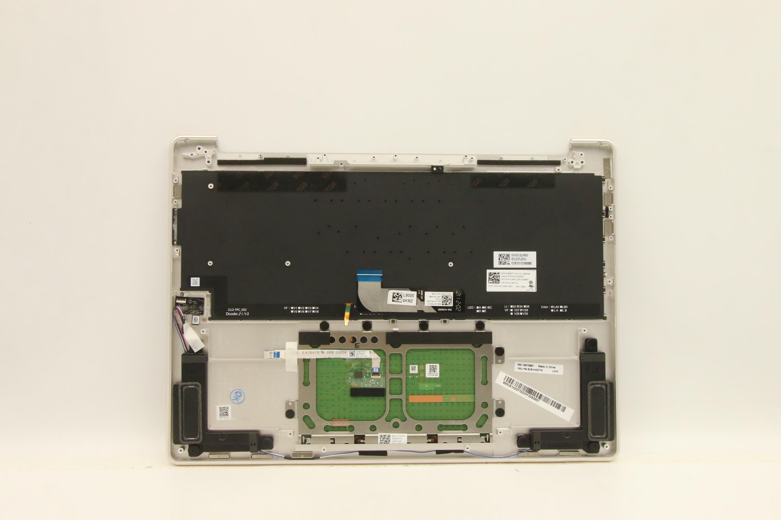 5CB1H23770 - Original Lenovo Keyboard with Upper Cover (Palmrest), English, Backlight