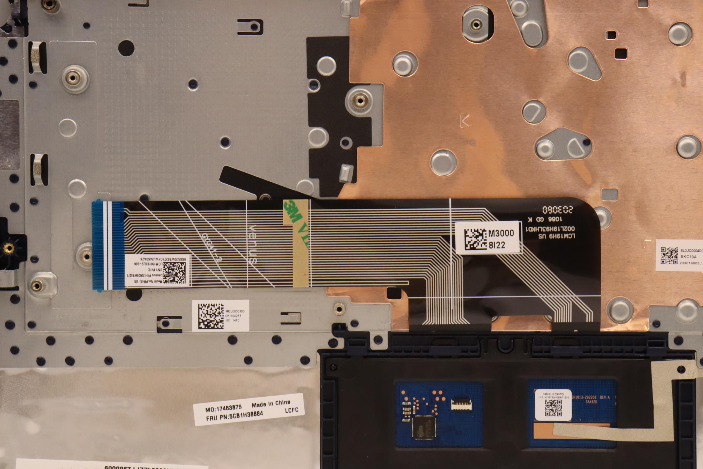 5CB1H38884 - Original Lenovo Keyboard with Upper Cover (Palmrest), English, 82RJ, Fingerprint, AB