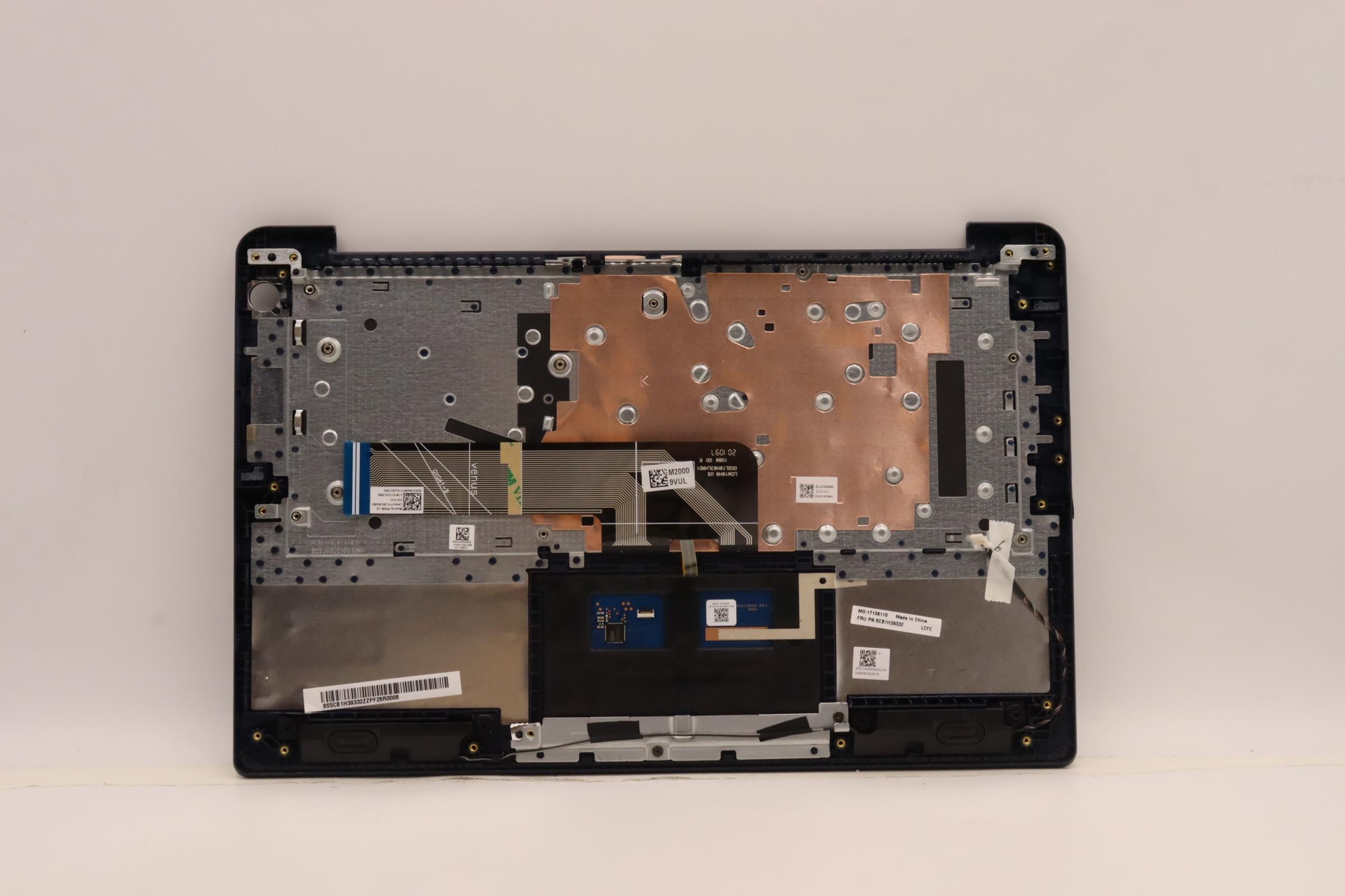5CB1H39332 - Original Lenovo Keyboard with Upper Cover (Palmrest), English, 82RJ, Fingerprint, AB, Backlight
