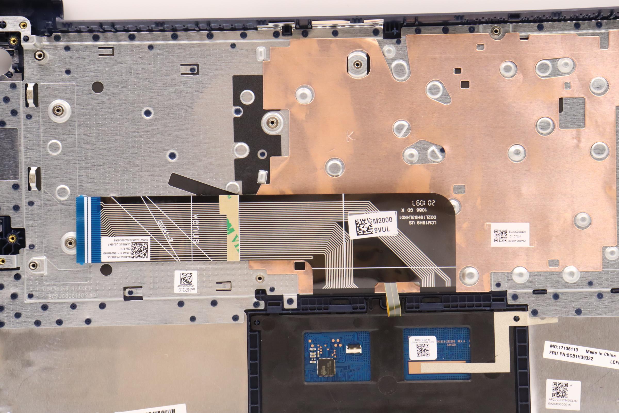 5CB1H39332 - Original Lenovo Keyboard with Upper Cover (Palmrest), English, 82RJ, Fingerprint, AB, Backlight