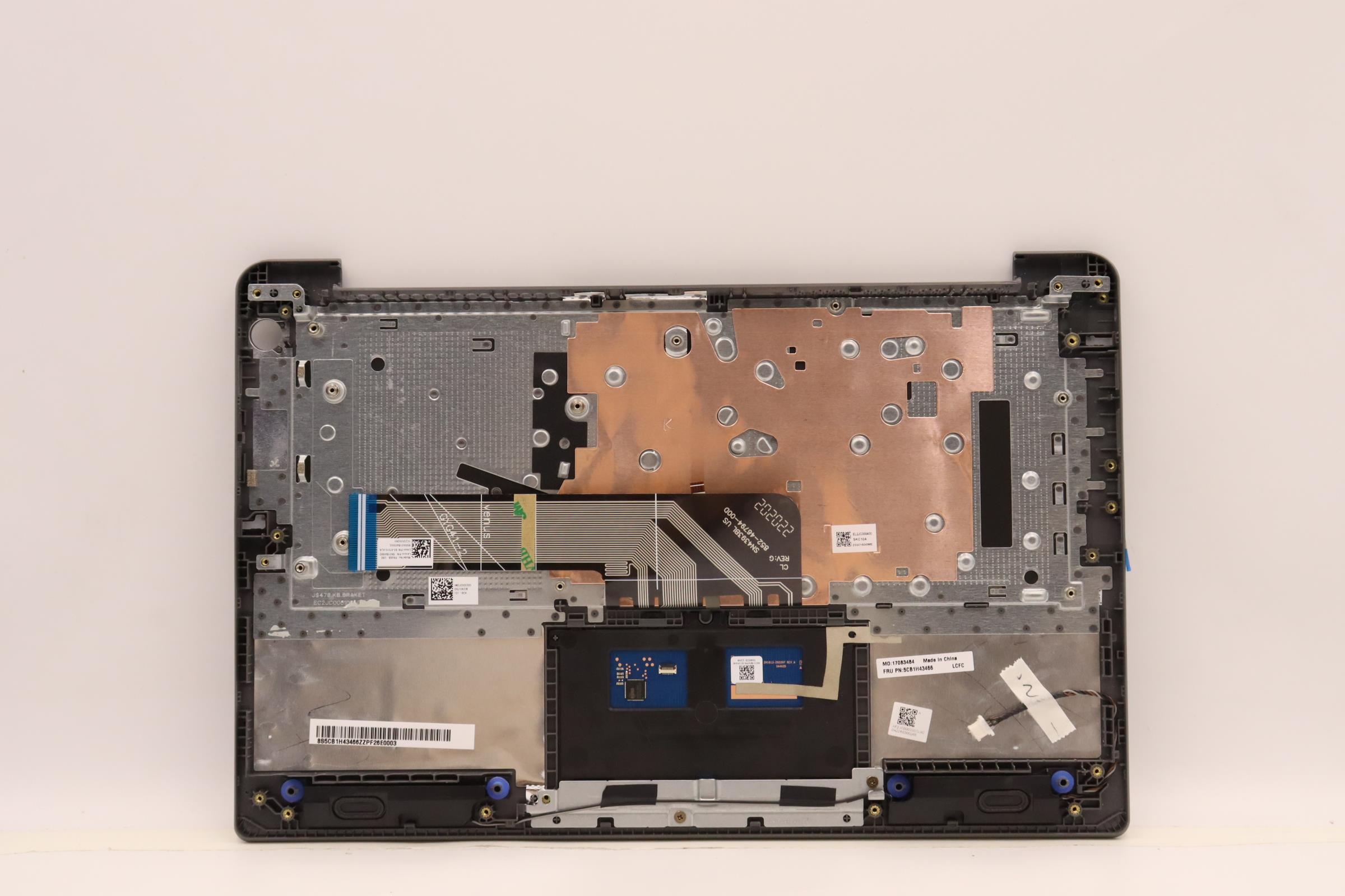 5CB1H43466 - Original Lenovo Keyboard with Upper Cover (Palmrest), English, 82RJ, Fingerprint, Arctic Grey, Backlight