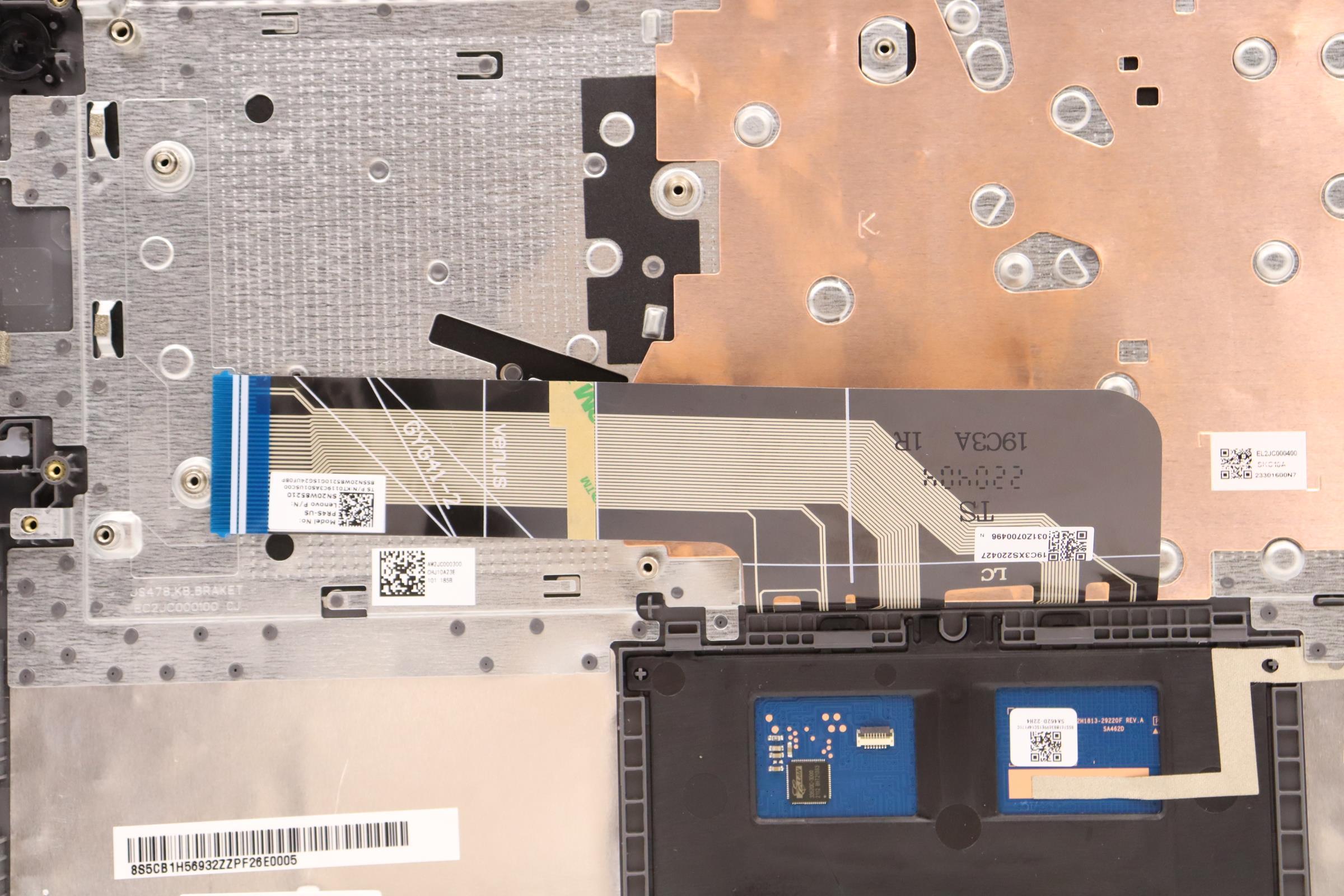 5CB1H56932 - Original Lenovo Keyboard with Upper Cover (Palmrest), English, 82RJ, Non Fingerprint, Arctic Grey