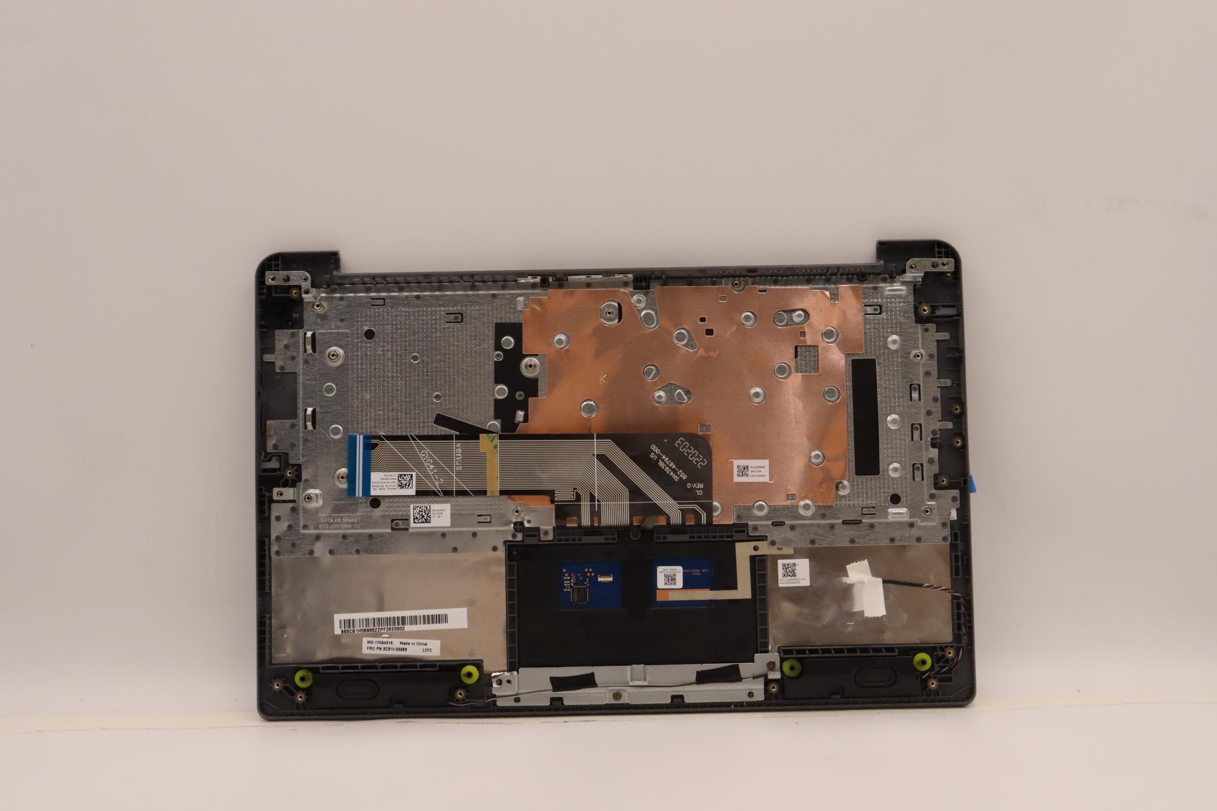 5CB1H56968 - Original Lenovo Keyboard with Upper Cover (Palmrest), English, 82RJ, Non Fingerprint, Arctic Grey, Backlight