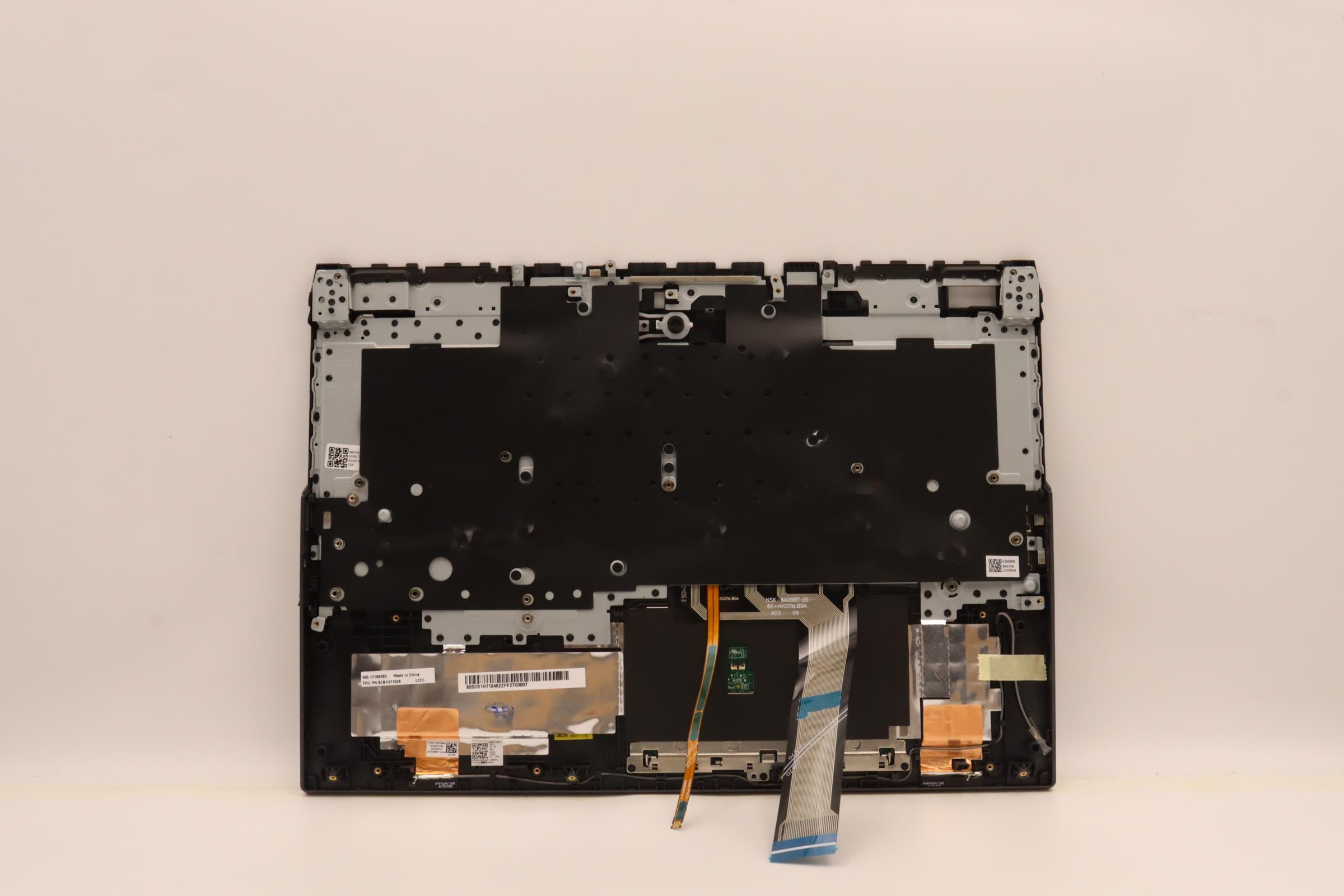 5CB1H71046 - Original Lenovo Keyboard with Palmrest (Cover), English, Storm Grey, White Backlight, 82RG