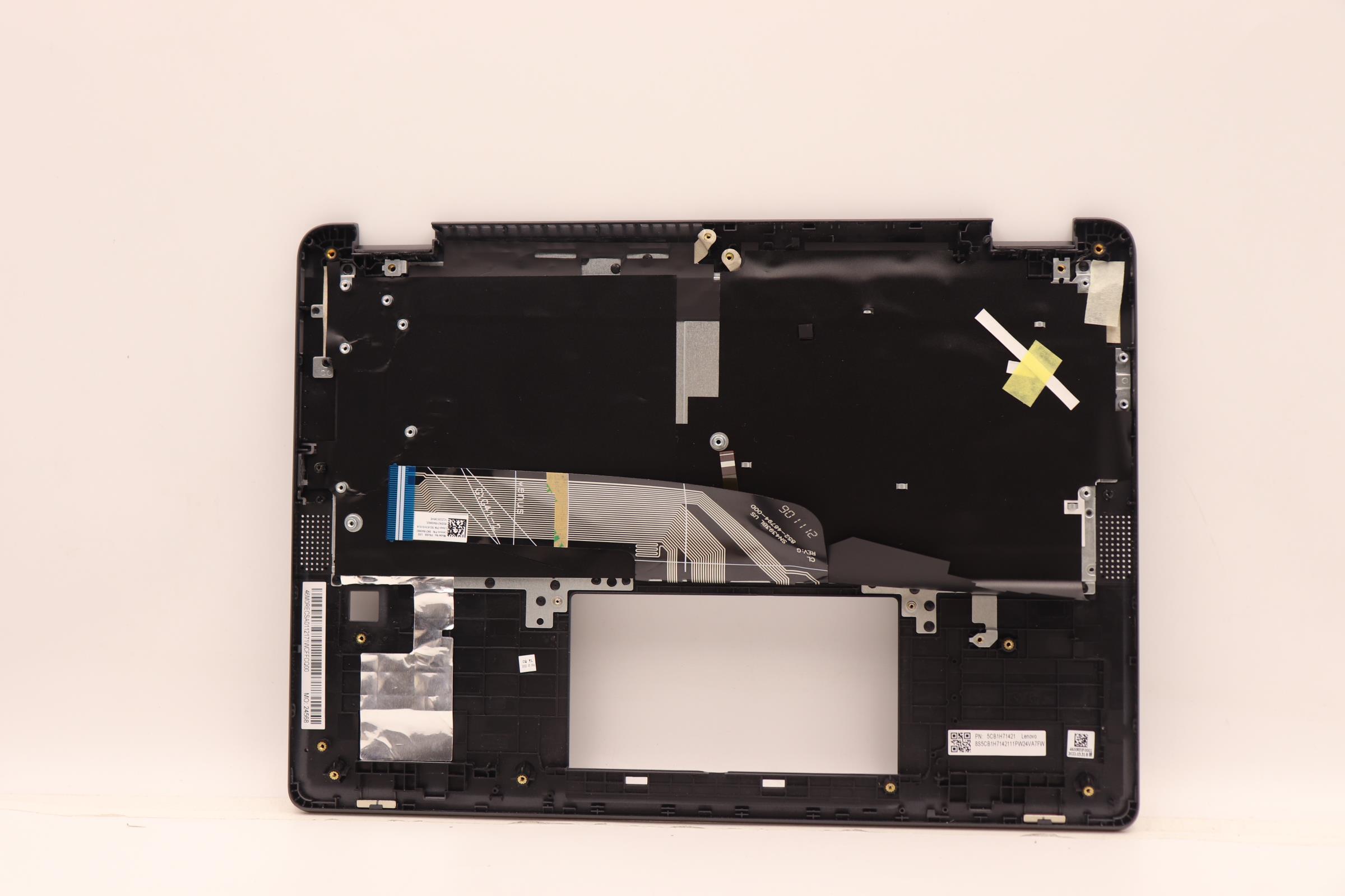 5CB1H71421 - Original Lenovo Keyboard with Upper Cover (Palmrest), English, Storm Grey, Backlight