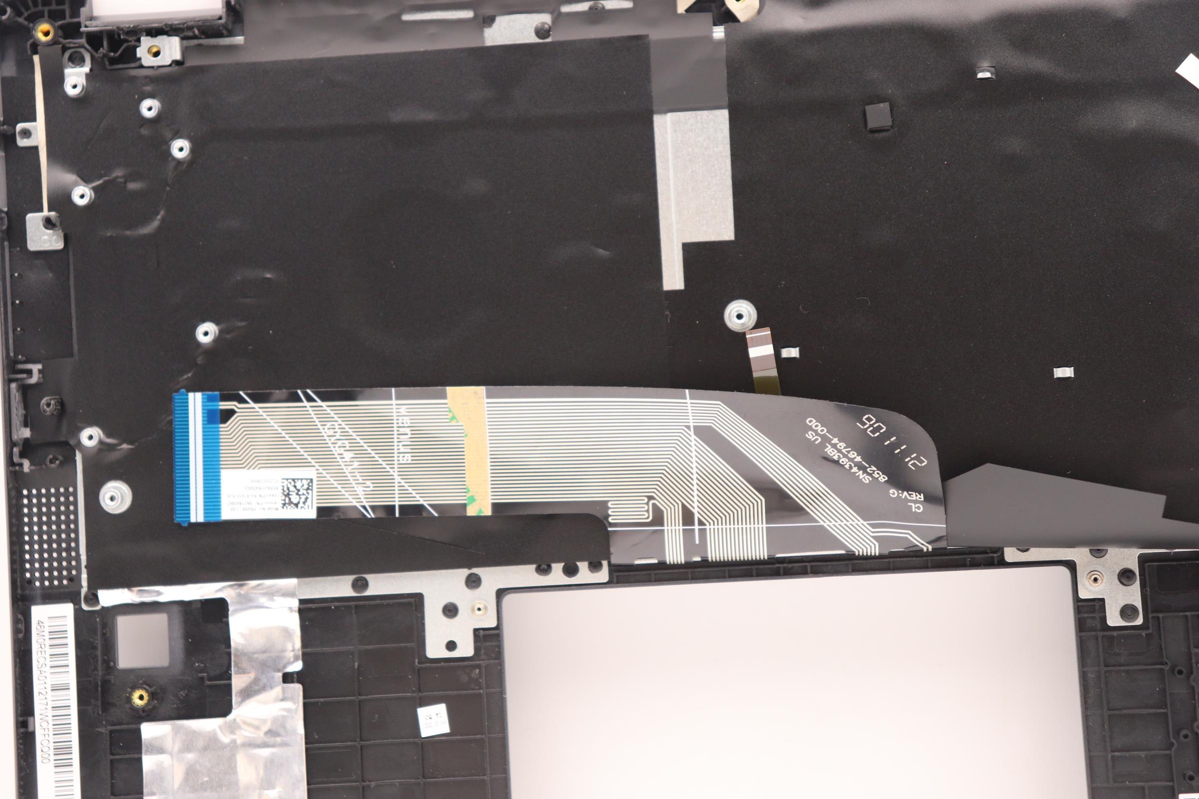 5CB1H71421 - Original Lenovo Keyboard with Upper Cover (Palmrest), English, Storm Grey, Backlight
