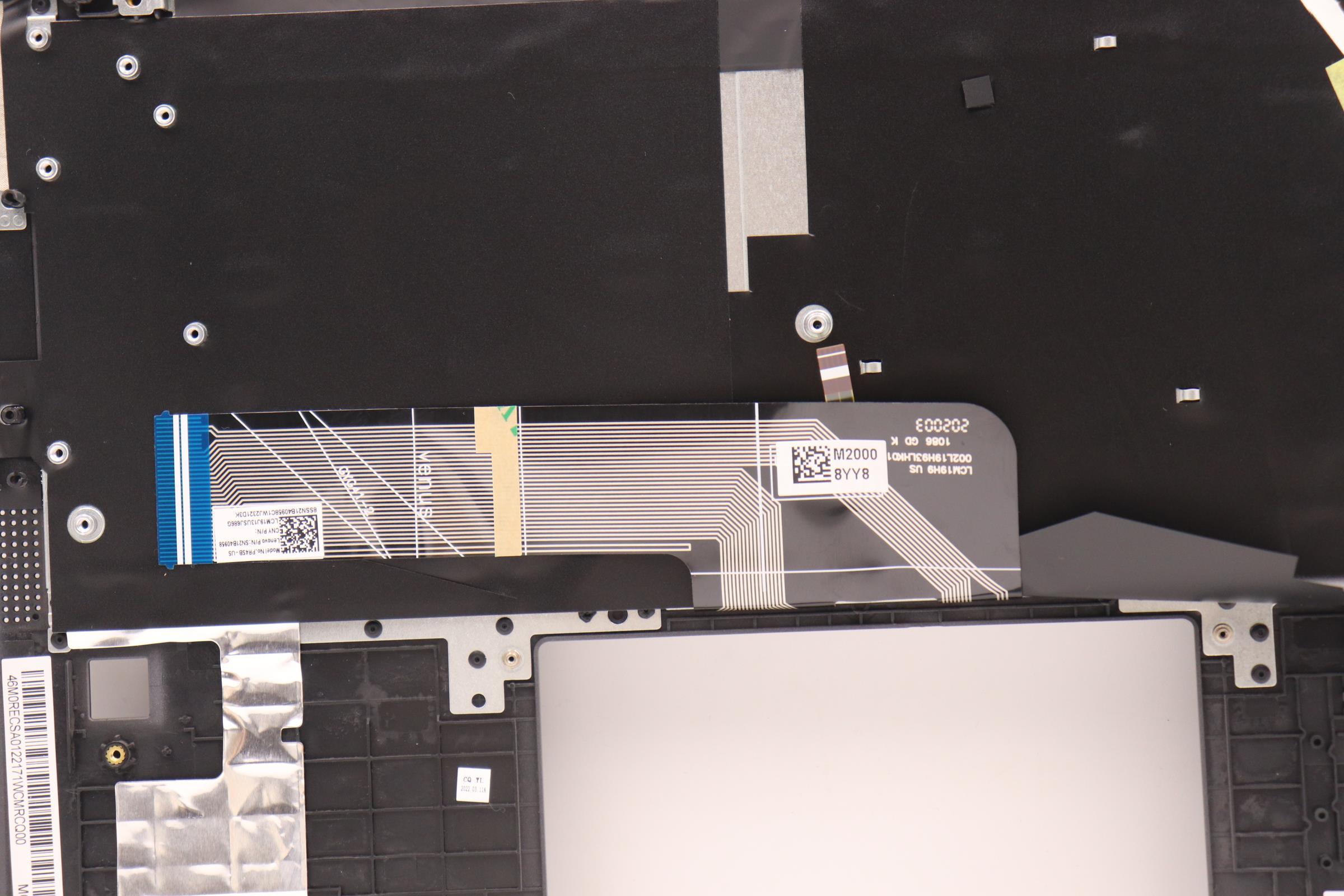 5CB1H71422 - Original Lenovo Keyboard with Upper Cover (Palmrest), English, Slate Grey, Backlight
