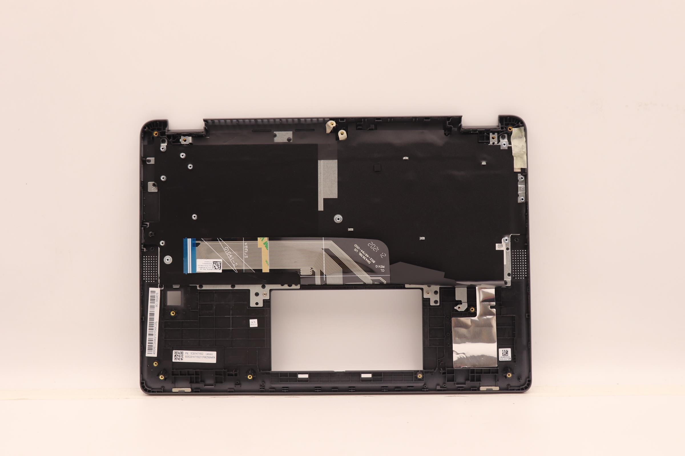 5CB1H71502 - Original Lenovo Keyboard with Upper Cover (Palmrest), English, Storm Grey