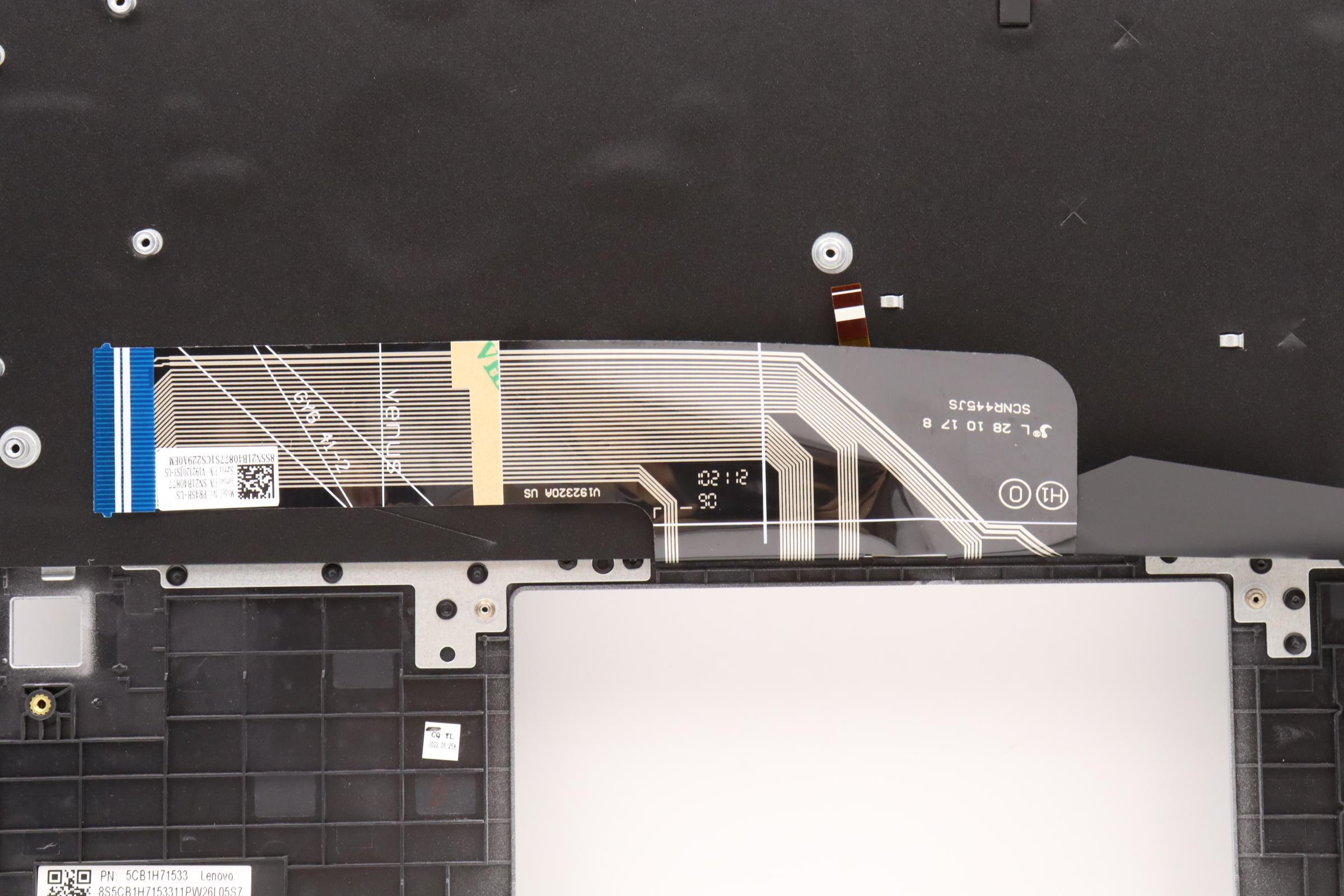5CB1H71533 - Original Lenovo Keyboard with Upper Cover (Palmrest), English, Cloud Grey, Backlight