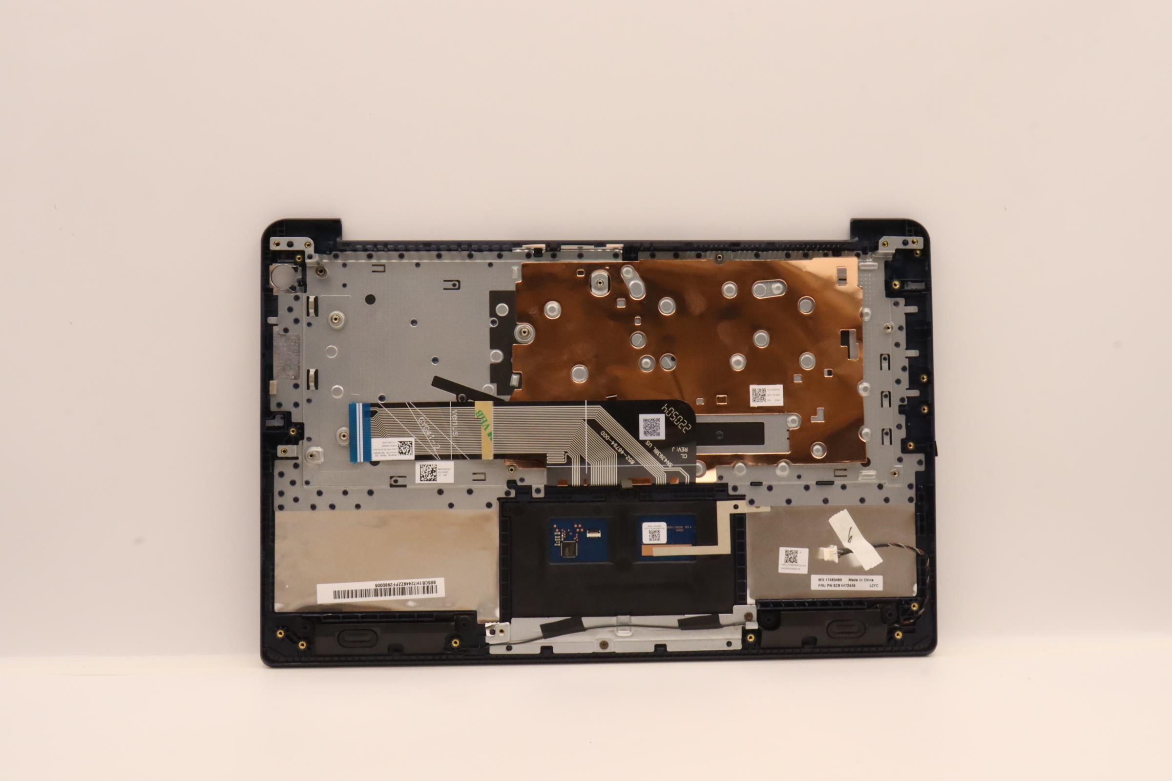 5CB1H72449 - Original Lenovo Keyboard with Upper Cover (Palmrest), English, 82RM, AB_FP_BL
