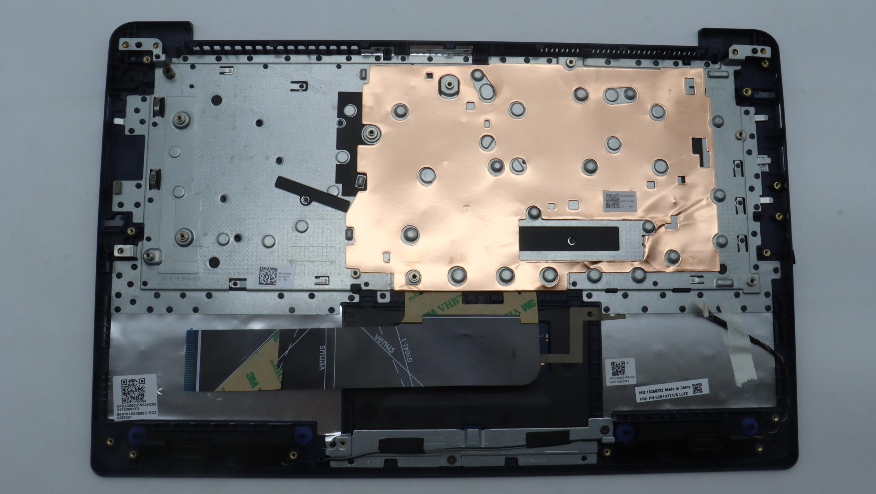 5CB1H72476 - Original Lenovo Keyboard with Upper Cover (Palmrest), English, 82RM AB_, Non Fingerprint