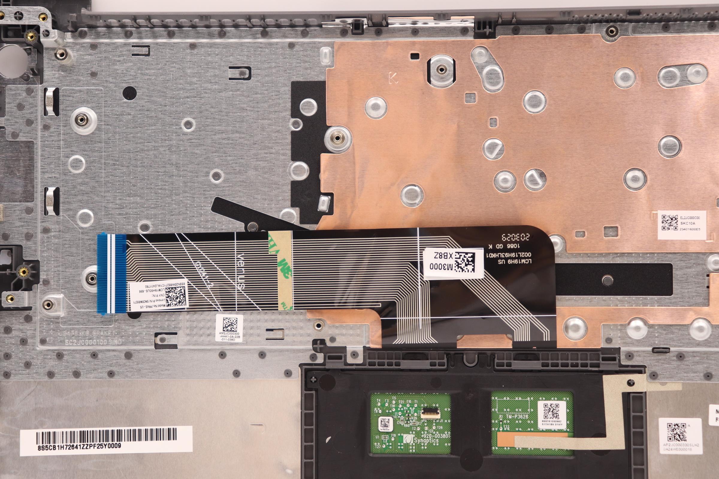 5CB1H72641 - Original Lenovo Keyboard with Upper Cover (Palmrest), English, 82RM, Arctic Grey_FP