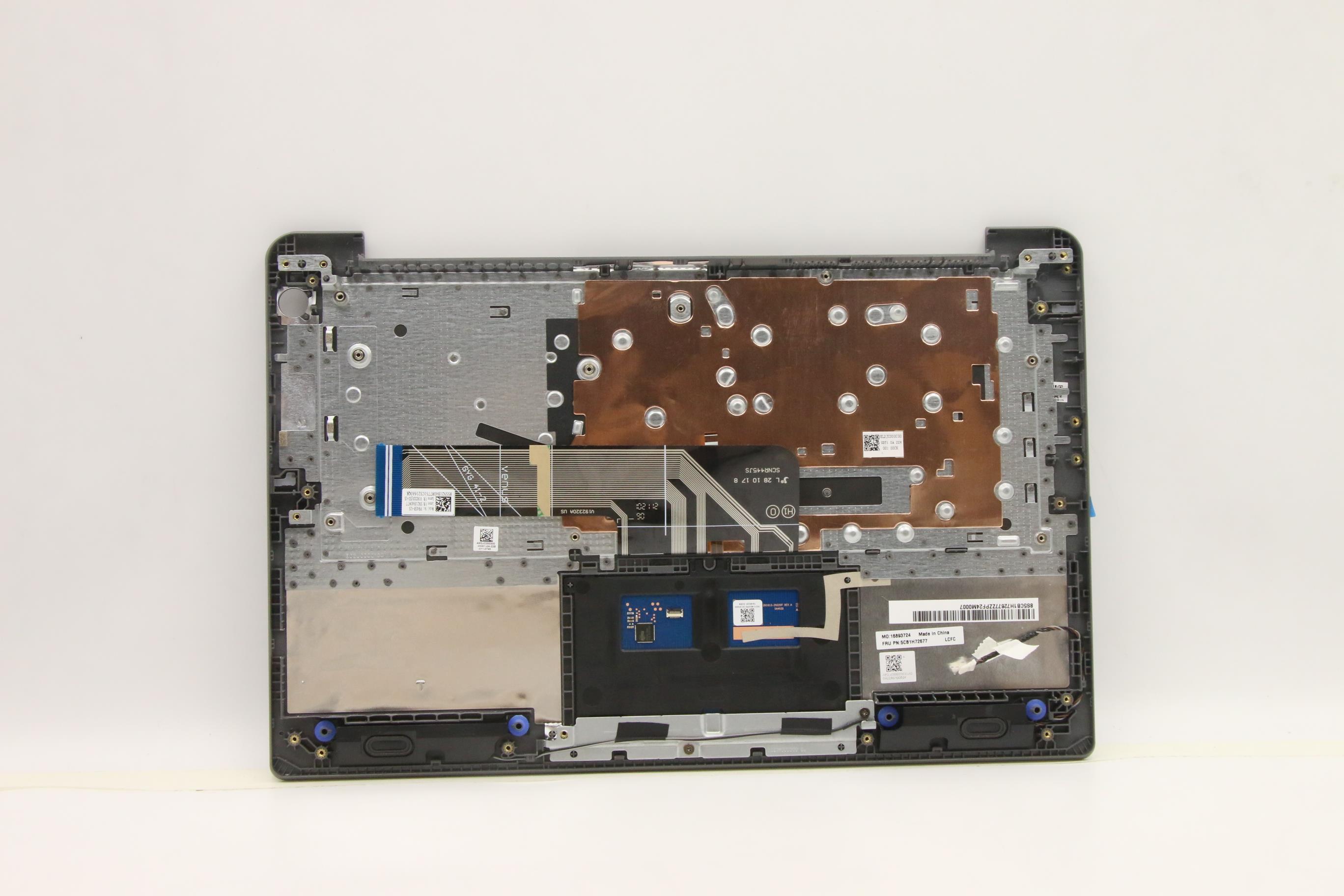 5CB1H72677 - Original Lenovo Keyboard with Upper Cover (Palmrest), English, 82RM, Arctic Grey_FP_BL