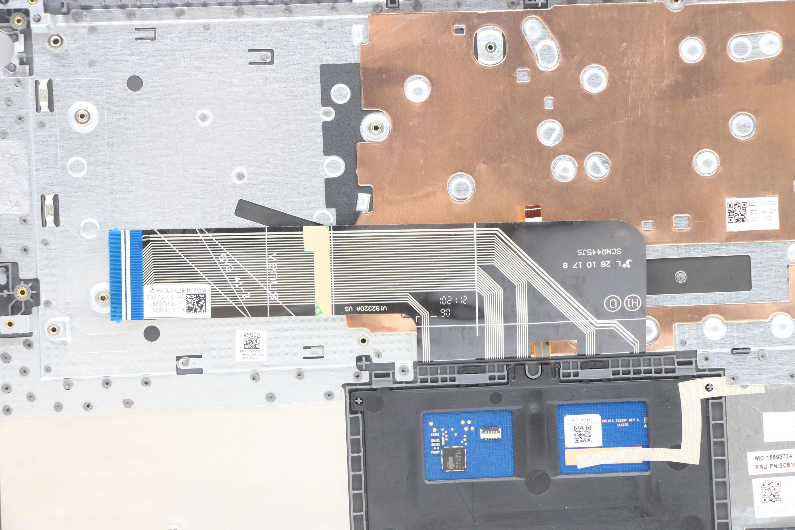5CB1H72677 - Original Lenovo Keyboard with Upper Cover (Palmrest), English, 82RM, Arctic Grey_FP_BL