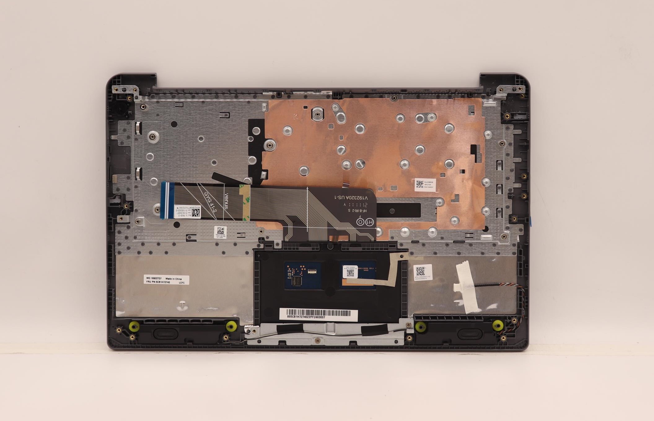5CB1H72740 - Original Lenovo Keyboard with Upper Cover (Palmrest), English, 82RM, Arctic Grey_, Non Fingerprint, Backlight