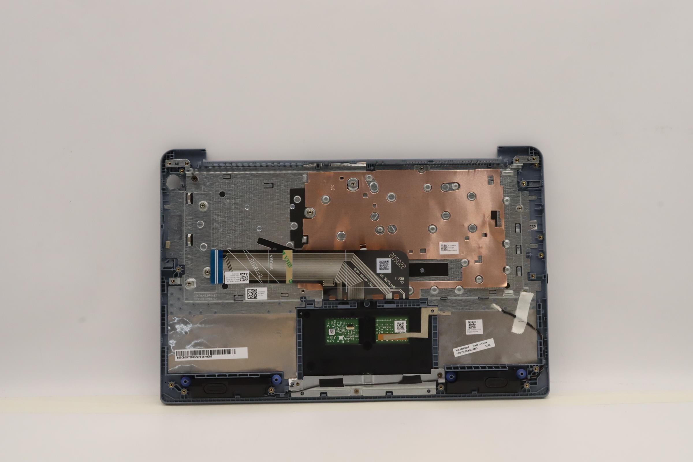 5CB1H72803 - Original Lenovo Keyboard with Upper Cover (Palmrest), English, 82RM, MB_FP_BL