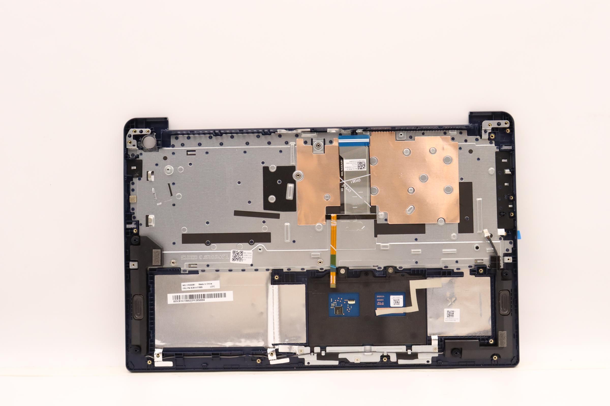 5CB1H77885 - Original Lenovo Keyboard with Upper Cover (Palmrest), English, Abyss Blue, Backlight, Fingerprint