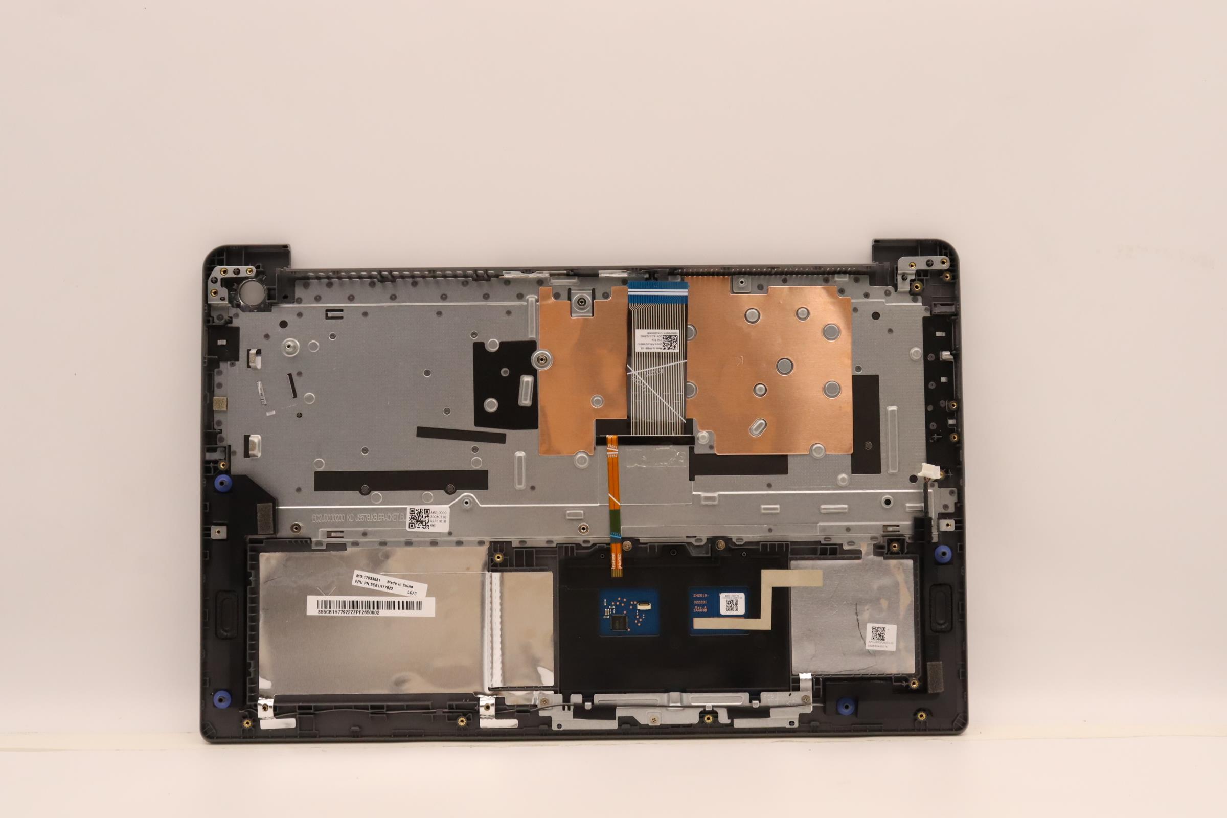 5CB1H77922 - Original Lenovo Keyboard with Upper Cover (Palmrest), English, Arctic Grey, Backlight, Fingerprint