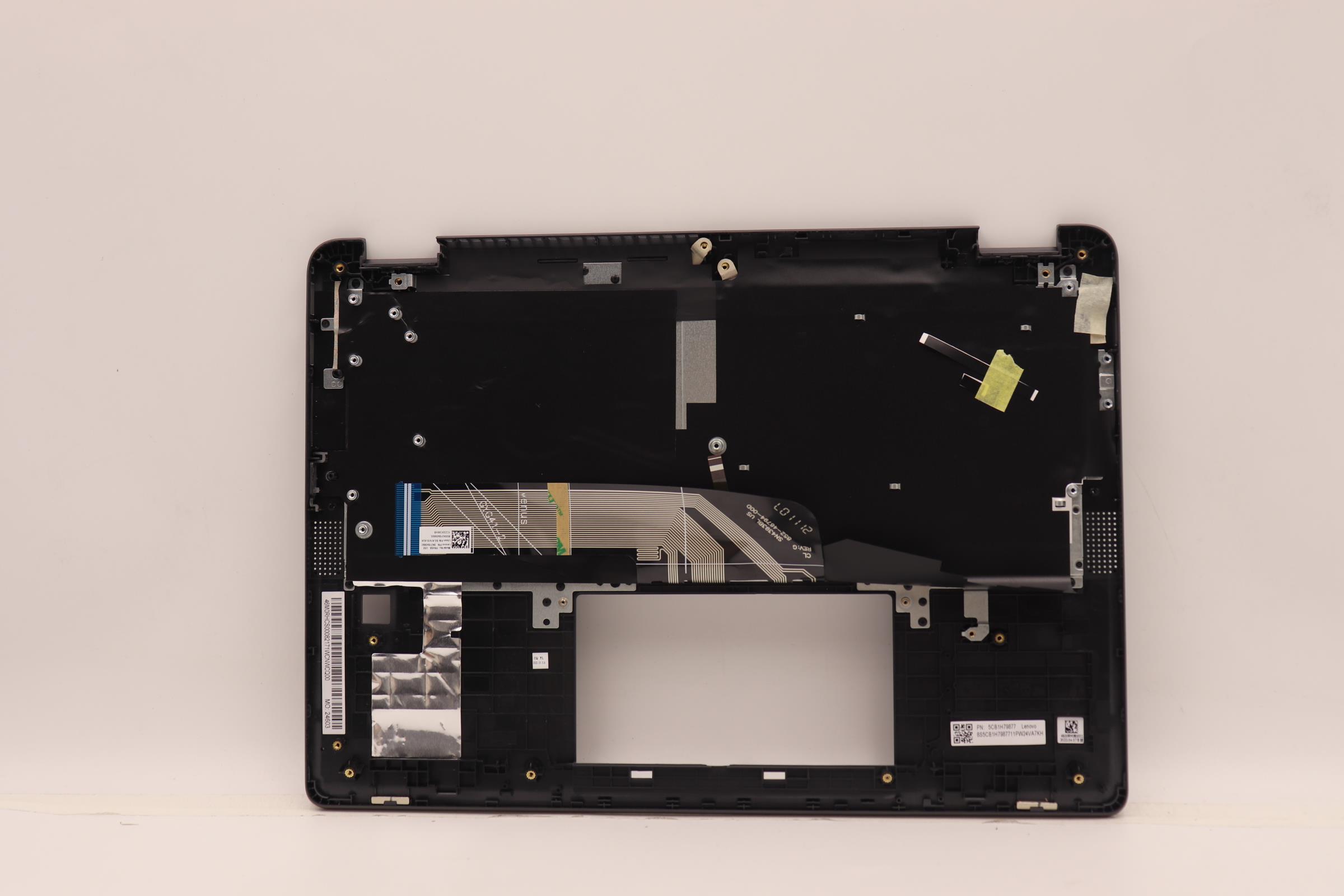 5CB1H79877 - Original Lenovo Keyboard with Upper Cover (Palmrest), English, Storm Grey, Backlight