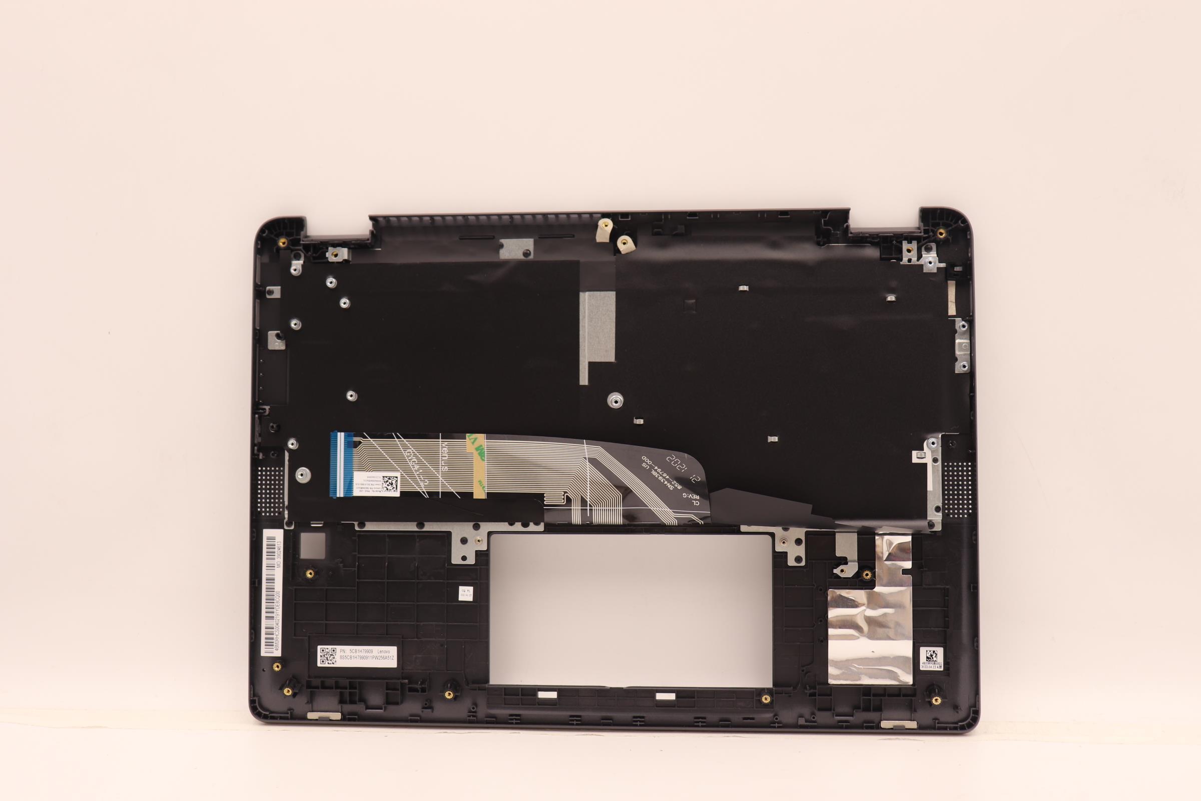 5CB1H79909 - Original Lenovo Keyboard with Upper Cover (Palmrest), English, Slate Grey, Non_Backlight