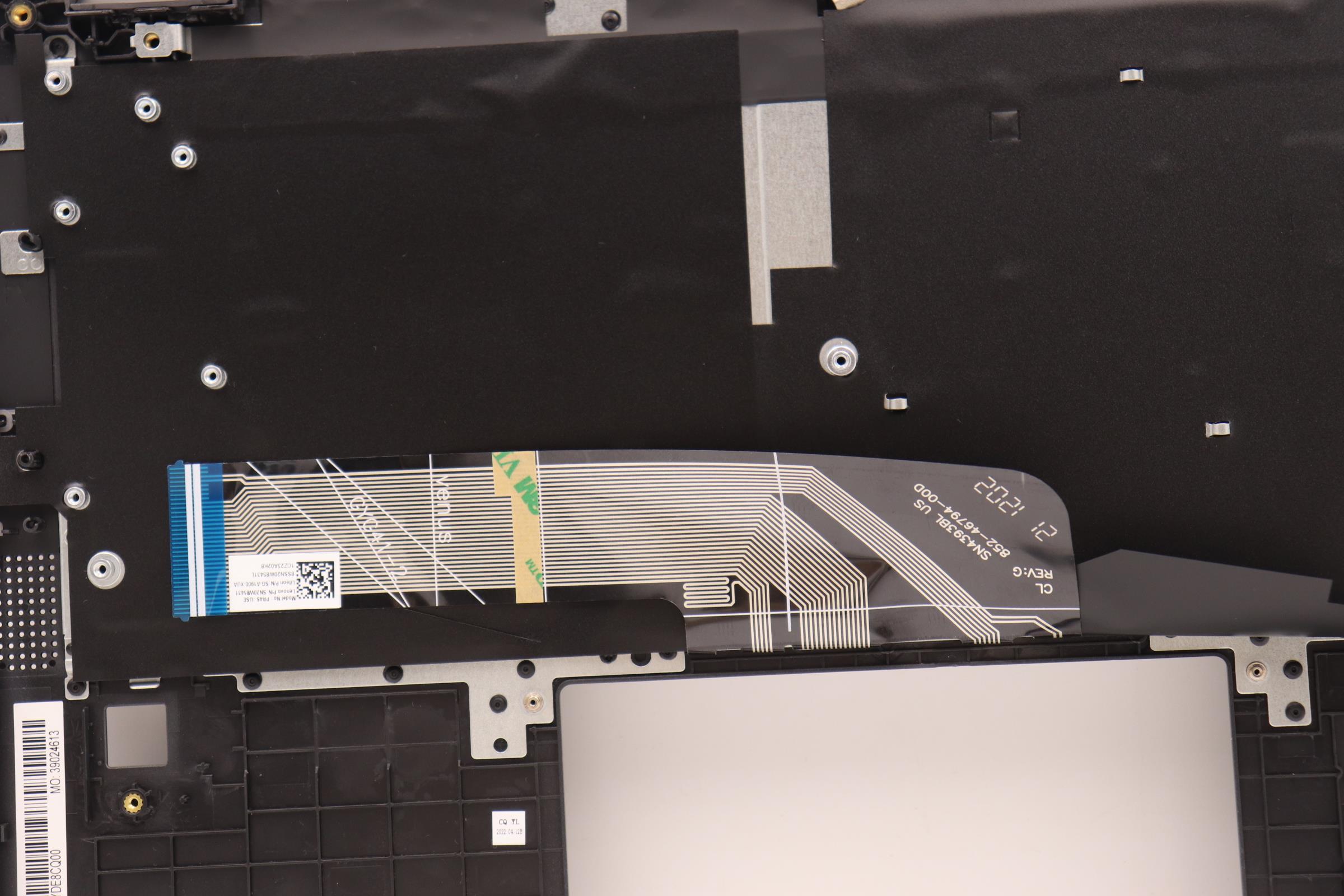 5CB1H79909 - Original Lenovo Keyboard with Upper Cover (Palmrest), English, Slate Grey, Non_Backlight