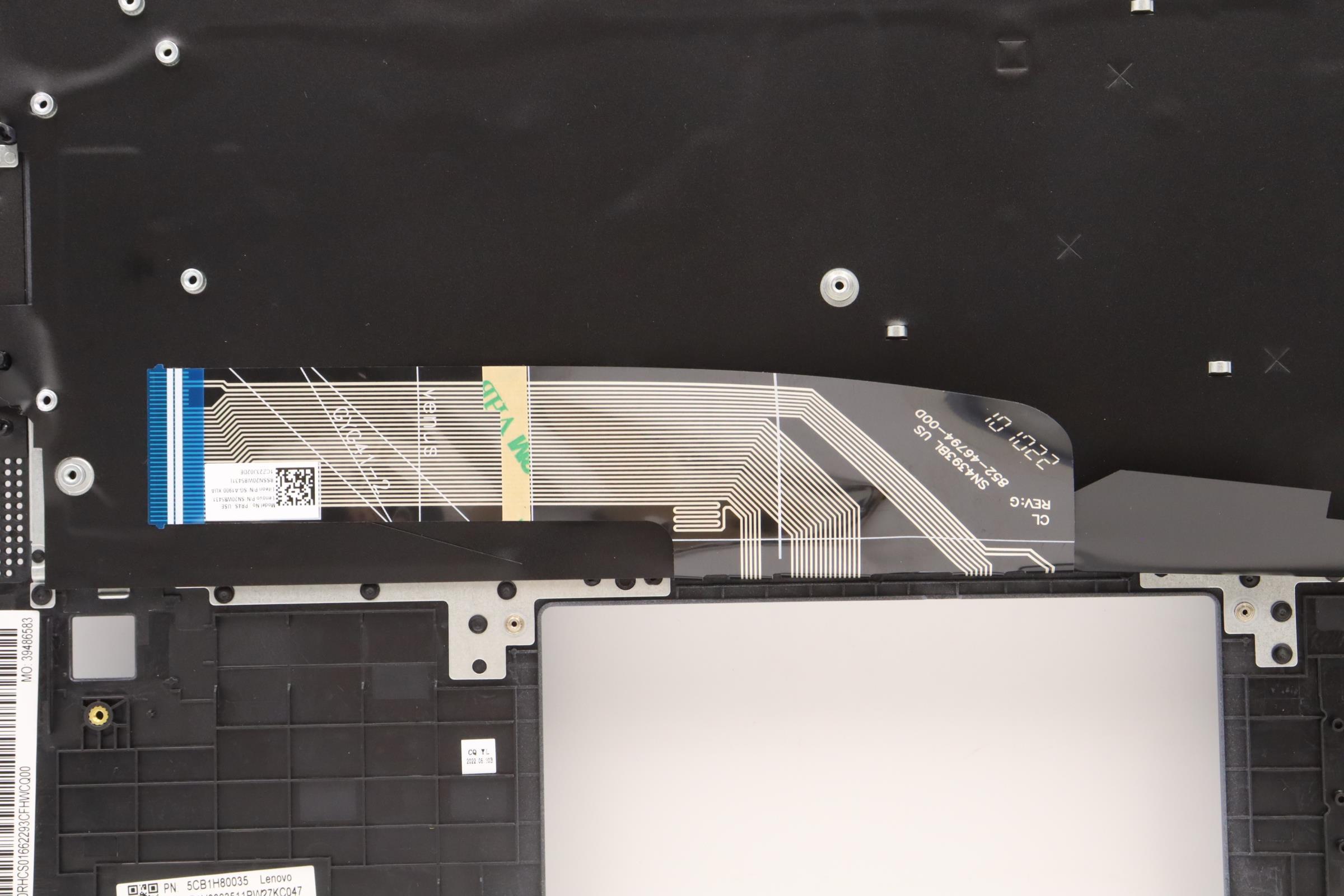 5CB1H80035 - Original Lenovo Keyboard with Upper Cover (Palmrest), English, Shadow Black, Non_Backlight