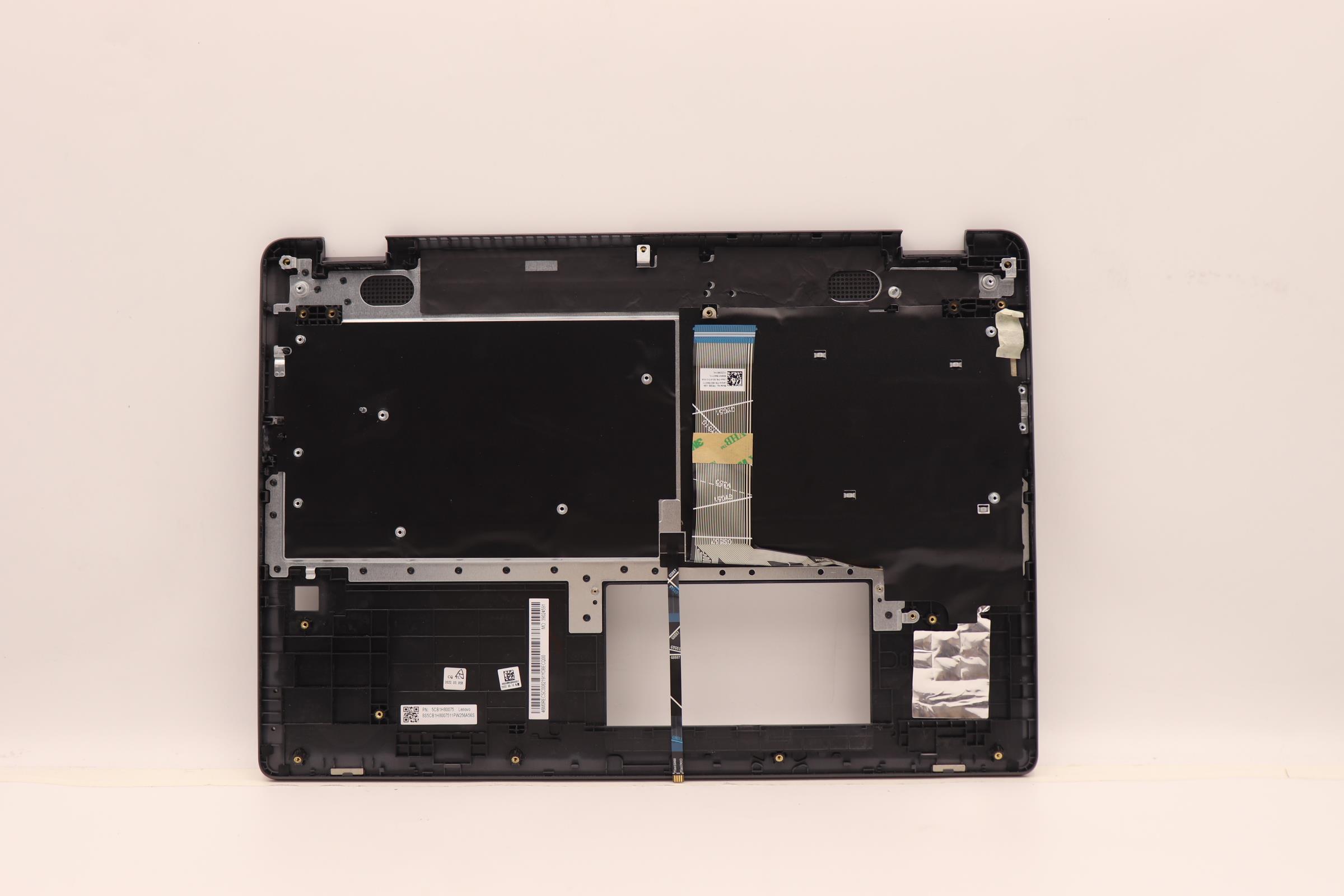 5CB1H80075 - Original Lenovo Keyboard with Upper Cover (Palmrest), English, Slate Grey, Backlight