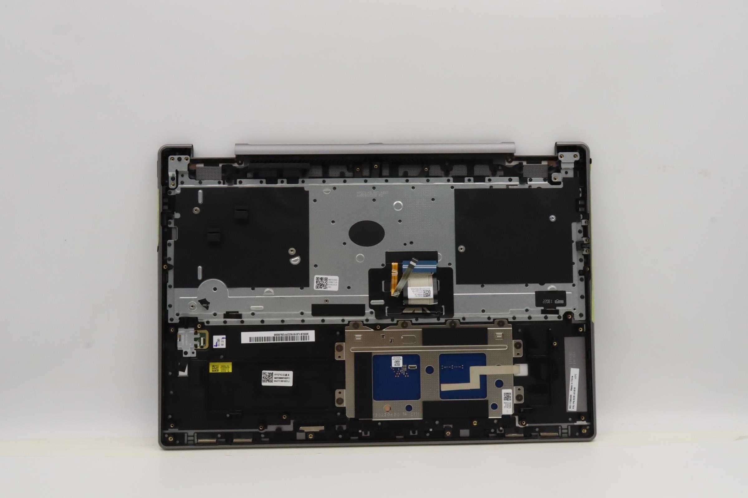 5CB1J01818 - Original Lenovo Keyboard with Upper Cover (Palmrest), English, 82QG , Fingerprint, Arctic Grey