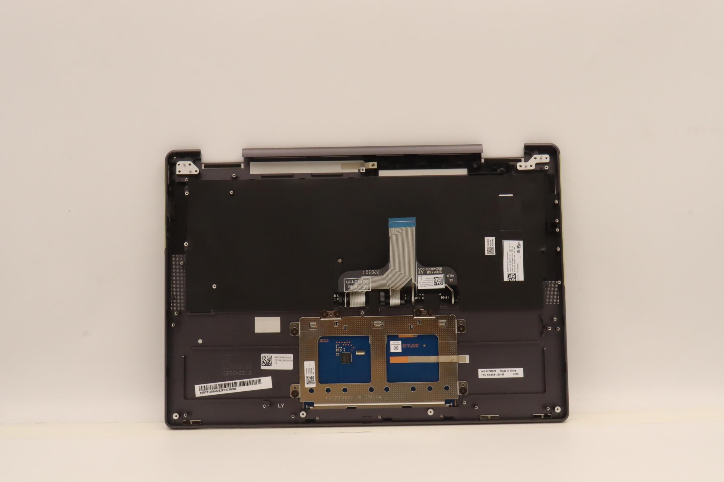 5CB1J02482 - Original Lenovo Keyboard with Palmrest (Cover), English, Storm Grey, Non_Fingerprint, 82QE