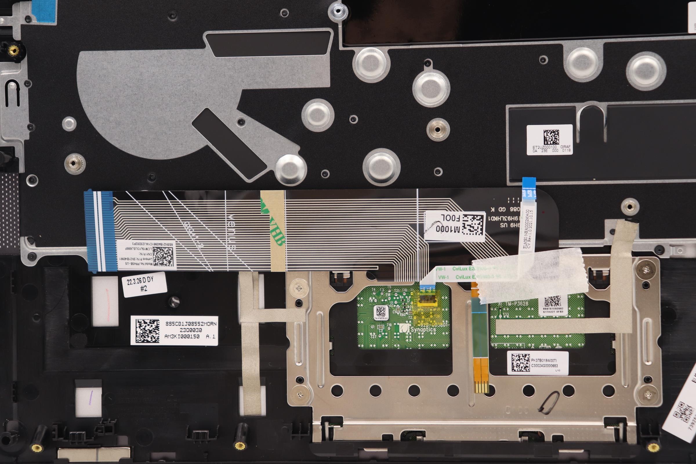 5CB1J08520 - Original Lenovo Keyboard with Upper Cover (Palmrest), English, Storm Grey, Backlight, Fingerprint