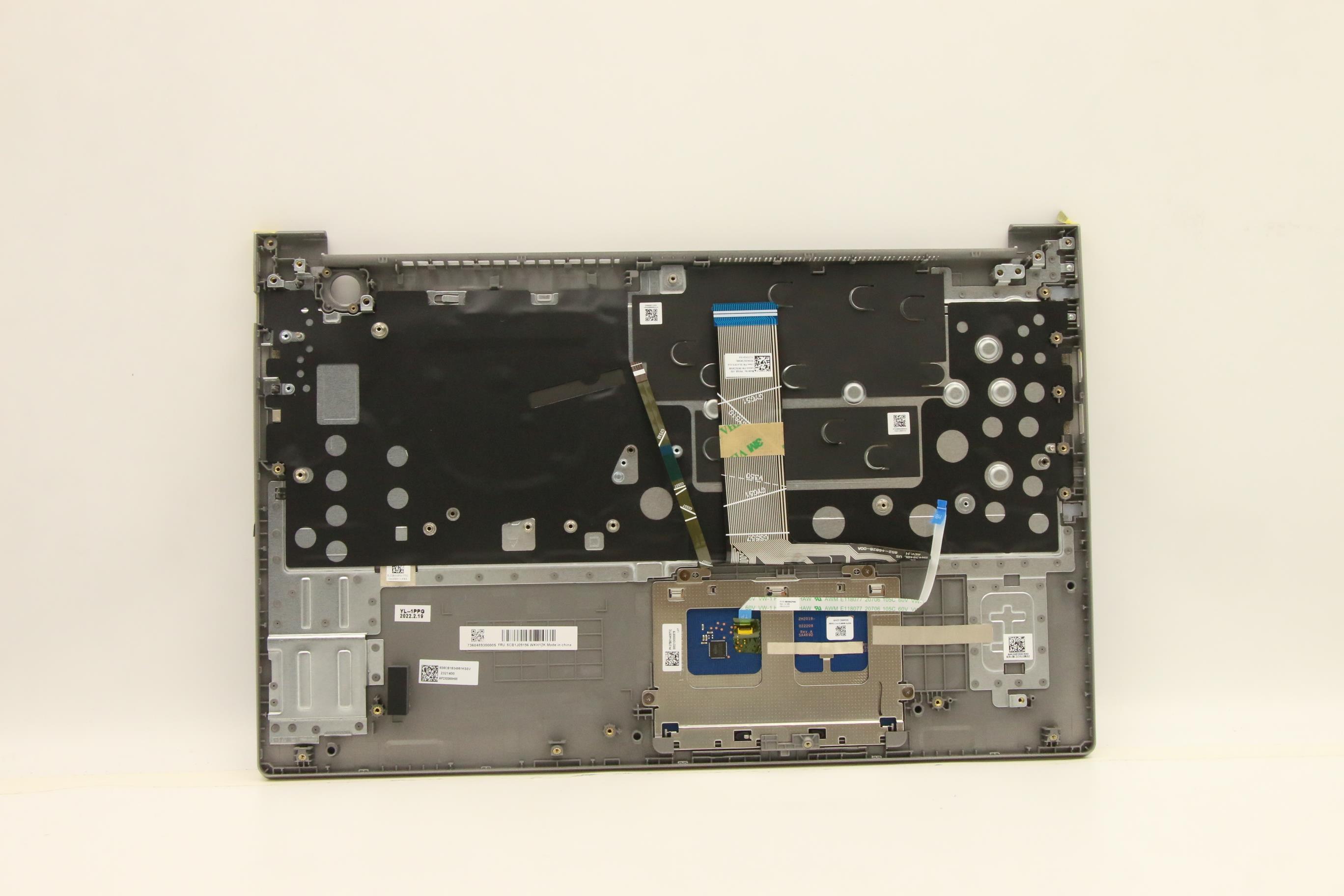 5CB1J09196 - Original Lenovo Keyboard with Upper Cover (Palmrest), English, Mineral Grey, Backlight