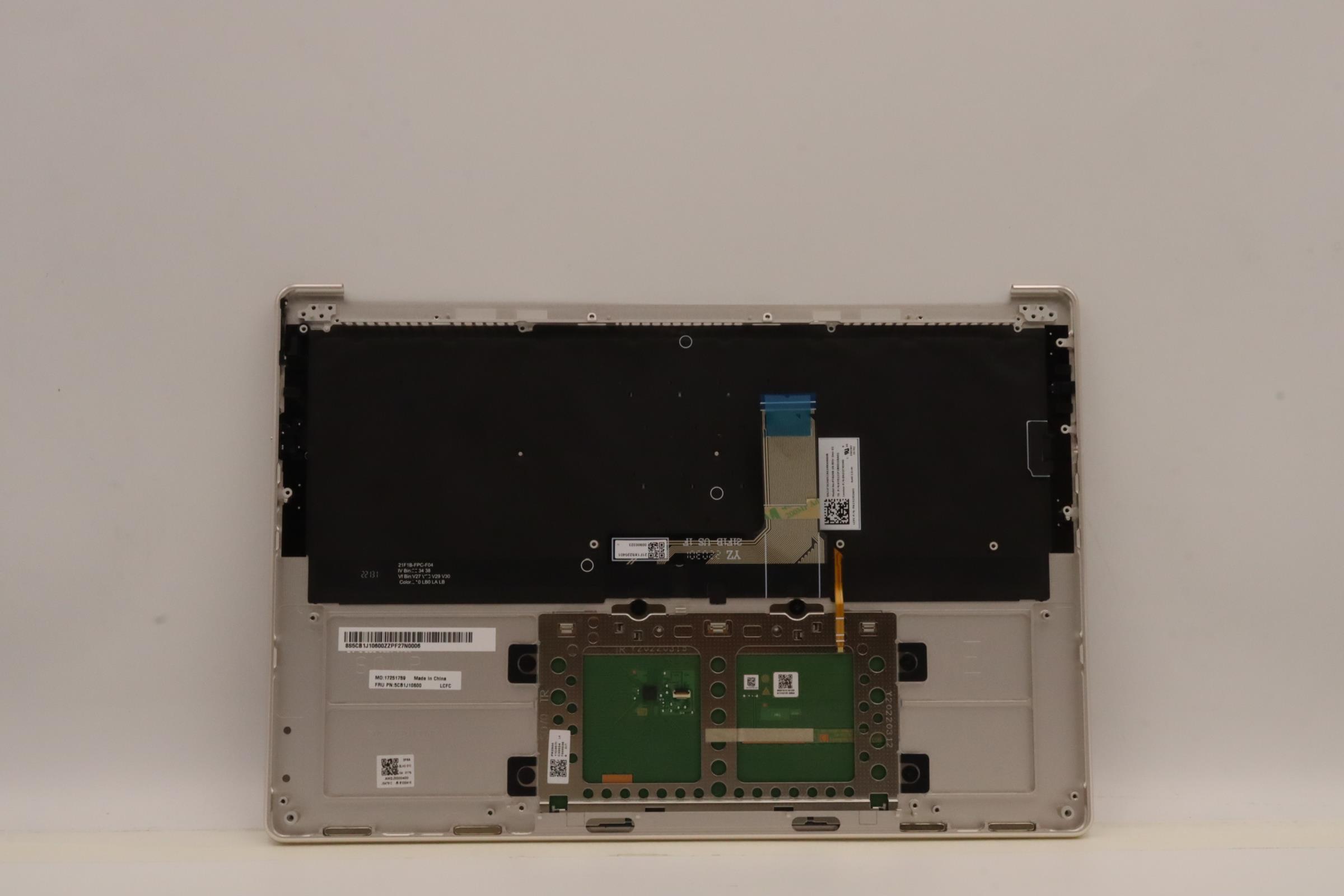 5CB1J10600 - Original Lenovo Keyboard with Palmrest (Cover), English, Backlight, 82T0