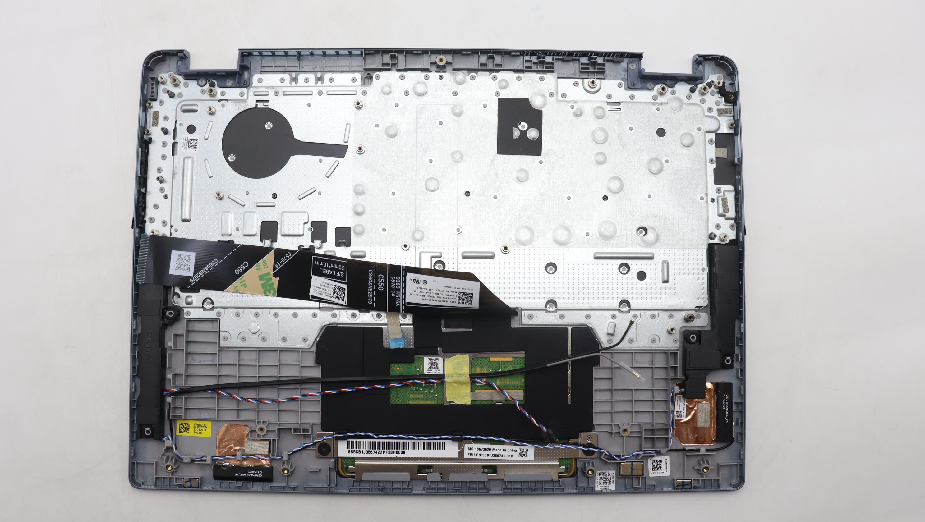 5CB1J35674 - Original Lenovo Keyboard with Upper Cover (Palmrest), English, 82T5STBL, Non Fingerprint, No Backlight