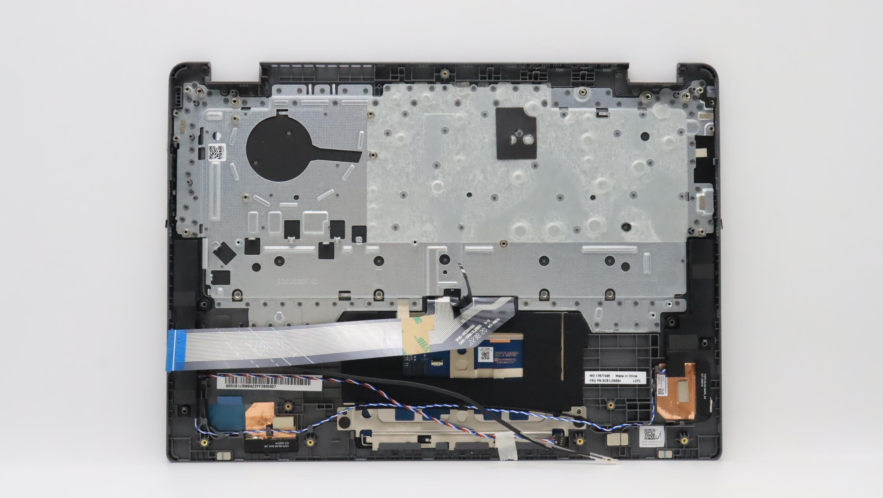 5CB1J35694 - Original Lenovo Keyboard with Upper Cover (Palmrest), English, 82T5 STGY, Fingerprint, Backlight