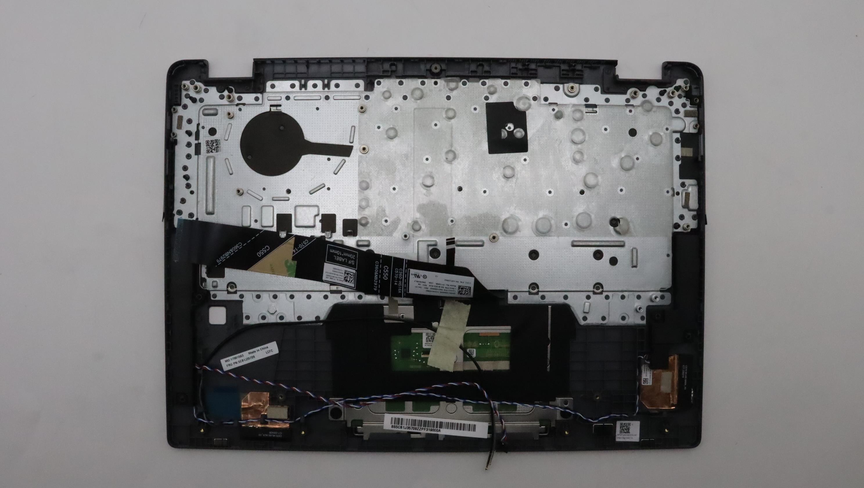 5CB1J35709 - Original Lenovo Keyboard with Upper Cover (Palmrest), English, 82T5, STGY, Fingerprint, Backlight