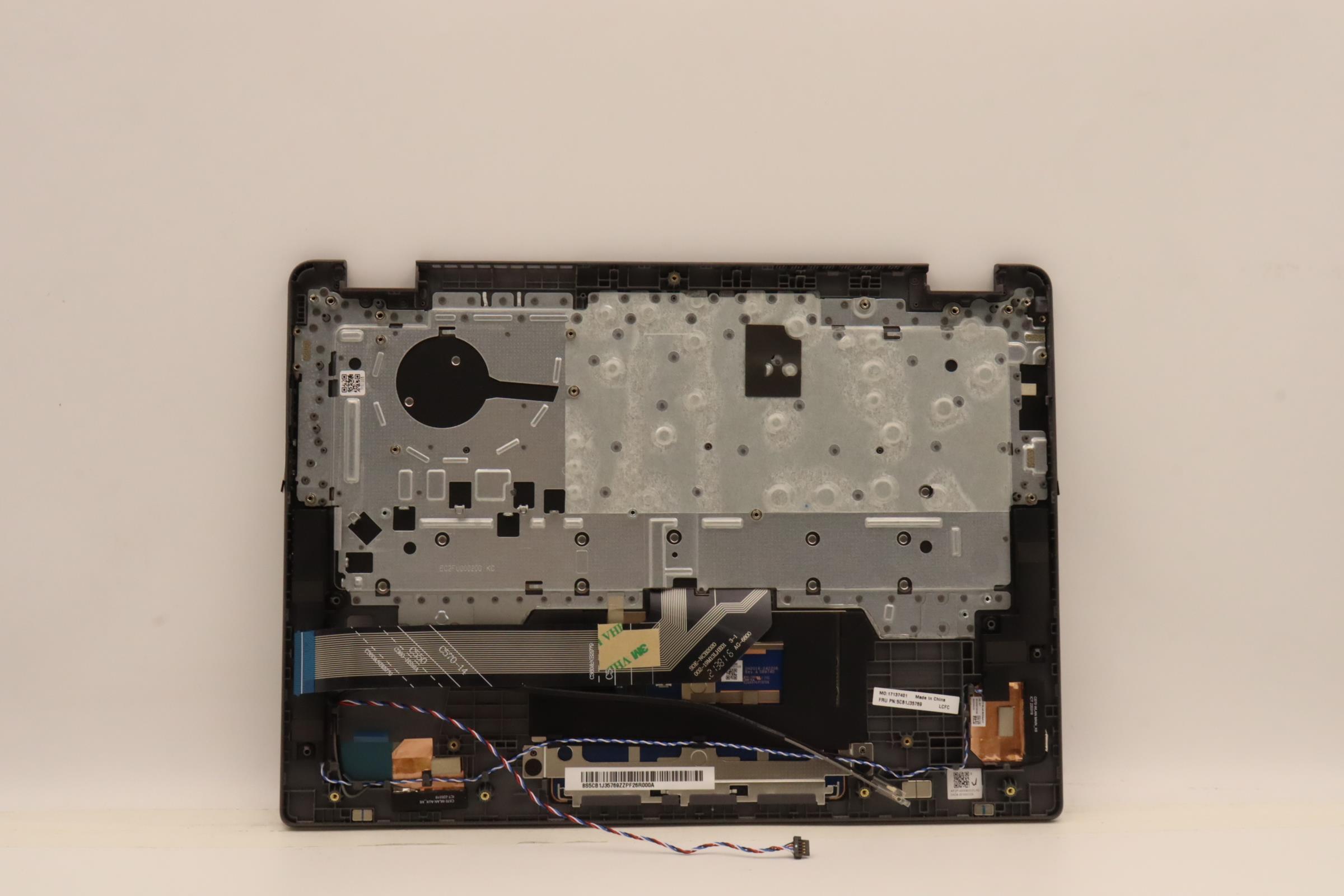 5CB1J35769 - Original Lenovo Keyboard with Palmrest (Cover), English, Grey, Non_Backlight, Fingerprint, 82T5