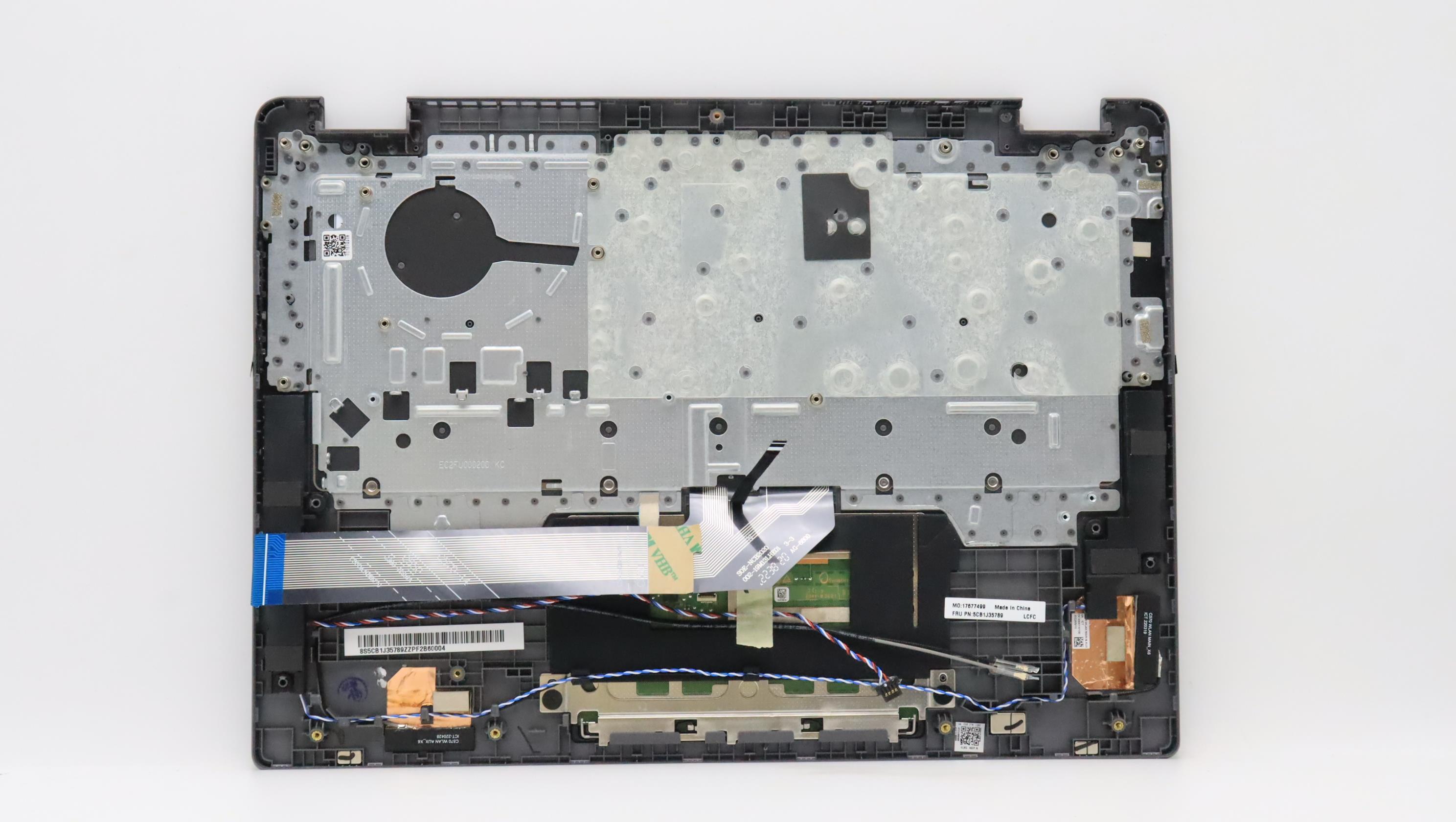 5CB1J35789 - Original Lenovo Keyboard with Upper Cover (Palmrest), English, 82T5 STGY, Non Fingerprint, Backlight
