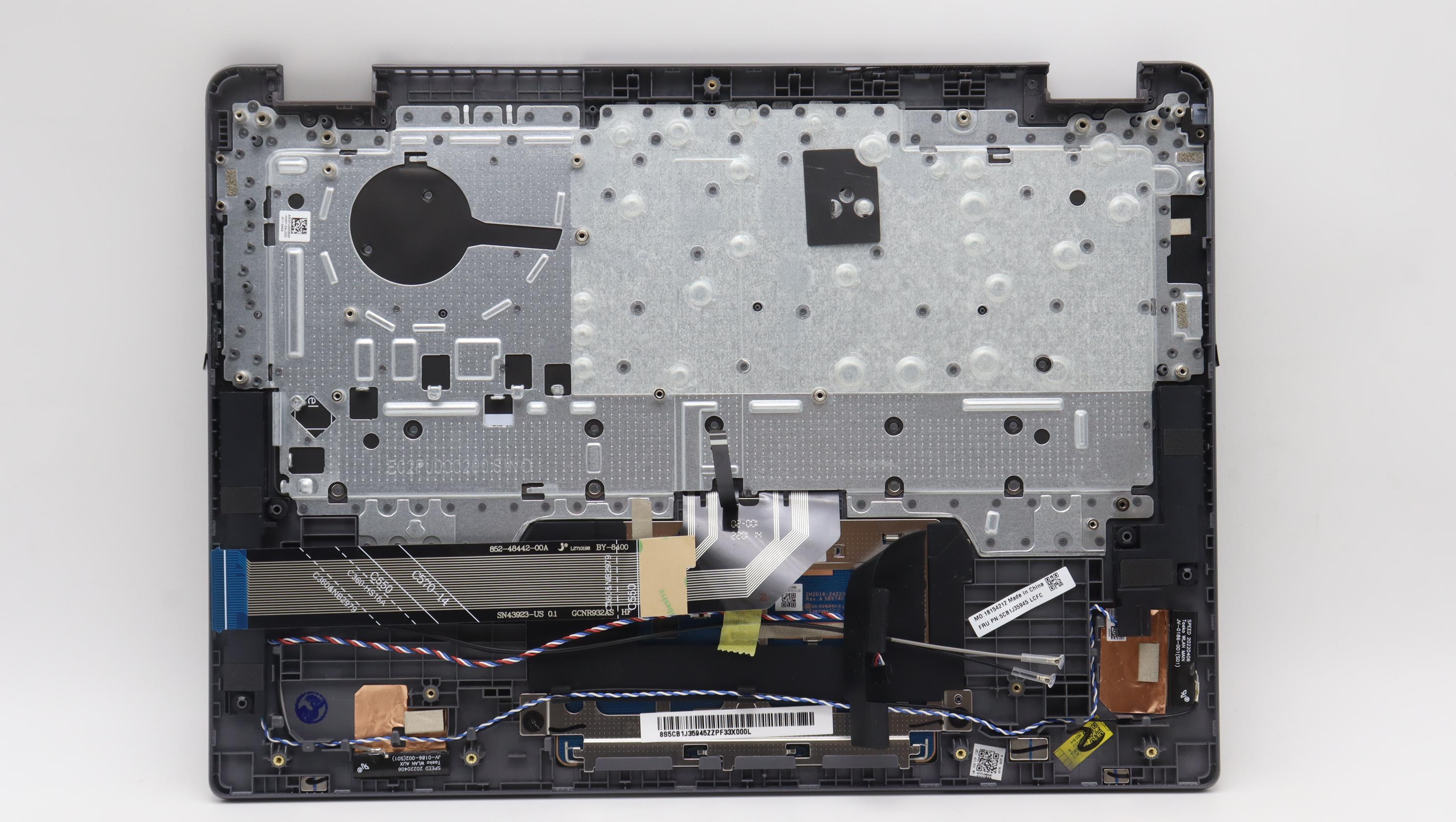 5CB1J35945 - Original Lenovo Keyboard with Palmrest (Cover), English, Storm Grey, Backlight, Non_Fingerprint, 82T5