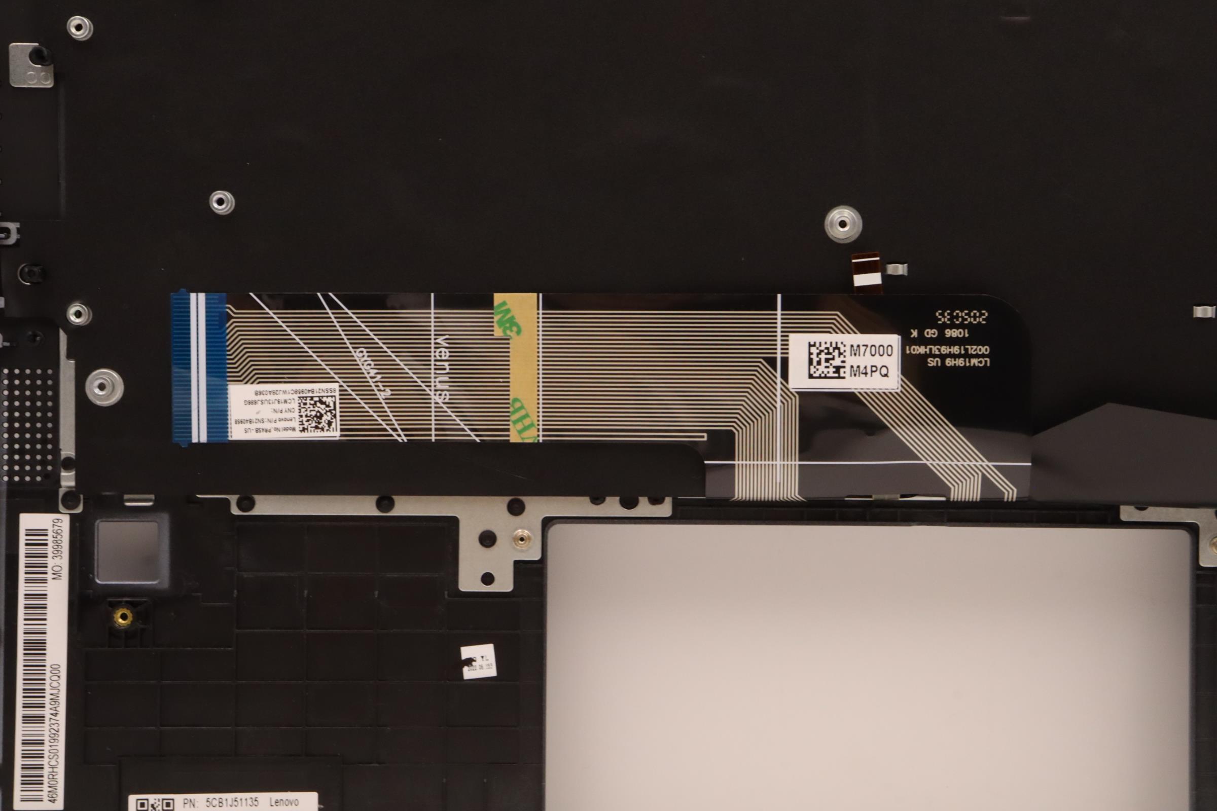 5CB1J51135 - Original Lenovo Keyboard with Palmrest (Cover), English, Shadow Black, Backlight, 82VC