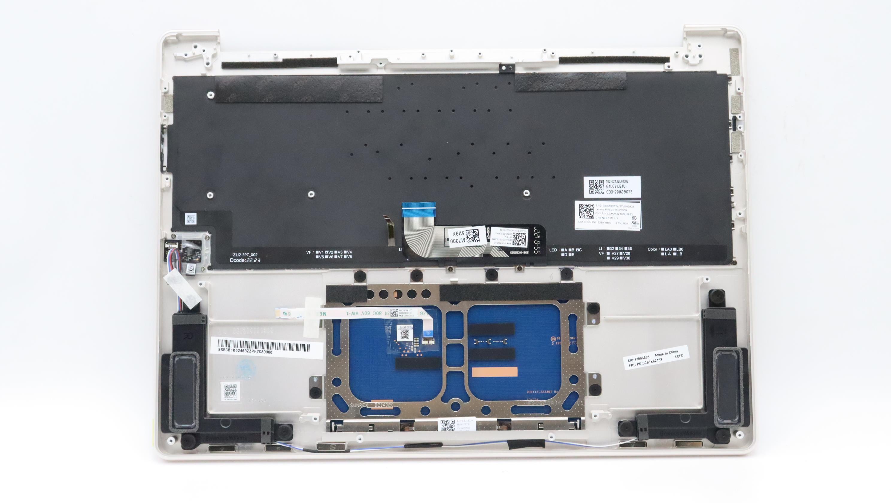 5CB1K62463 - Original Lenovo Keyboard with Upper Cover (Palmrest), English, 83B1, OAT