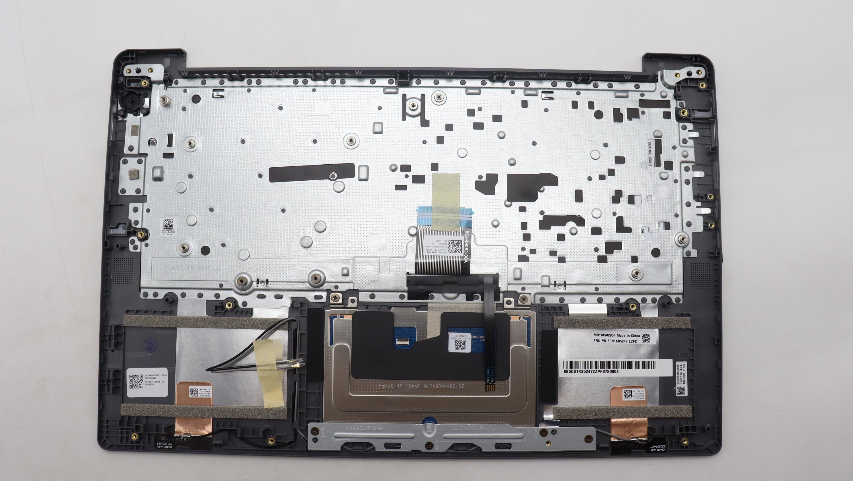 5CB1K85247 - Original Lenovo Keyboard with Upper Cover (Palmrest), English, 82XA, Non Fingerprint, Arctic Grey, Backlight