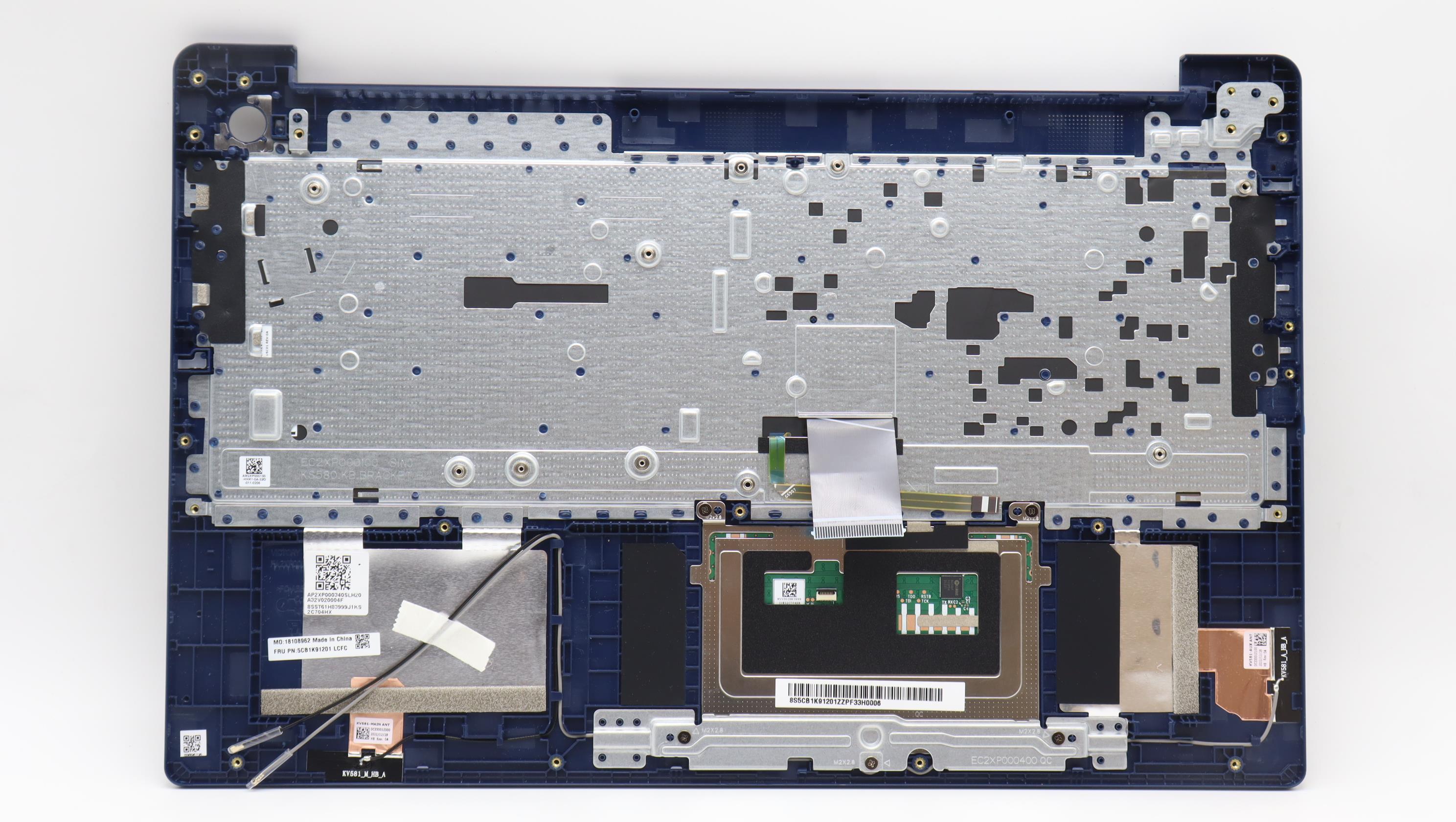 5CB1K91201 - Original Lenovo Keyboard with Upper Cover (Palmrest), English, 82XB, AB, Fingerprint, Backlight