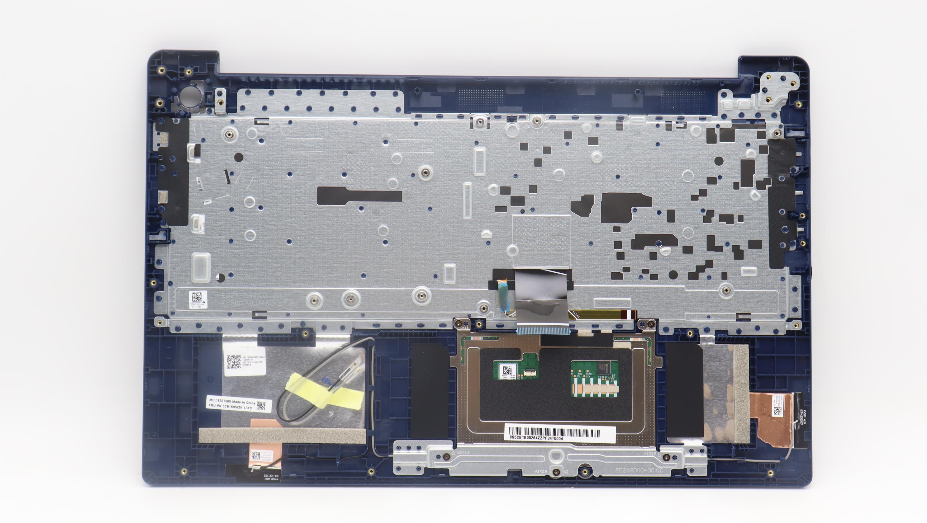 5CB1K95264 - Original Lenovo Keyboard with Palmrest (Cover), English, Abyss Blue, Backlight, Fingerprint, 82XM