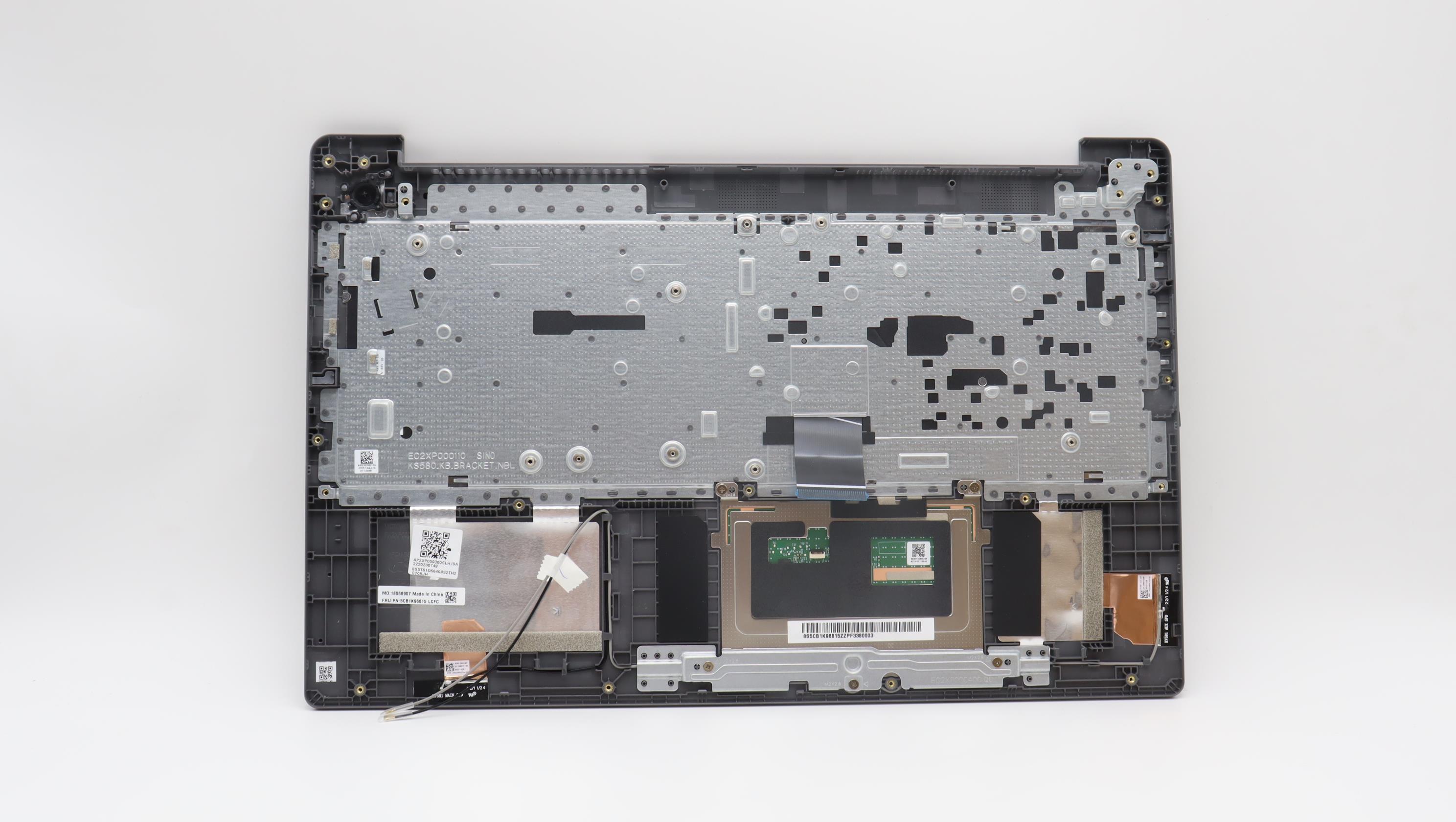 5CB1K96815 - Original Lenovo Keyboard with Palmrest (Cover), English, Arctic Grey, Non_Backlight, 82XM
