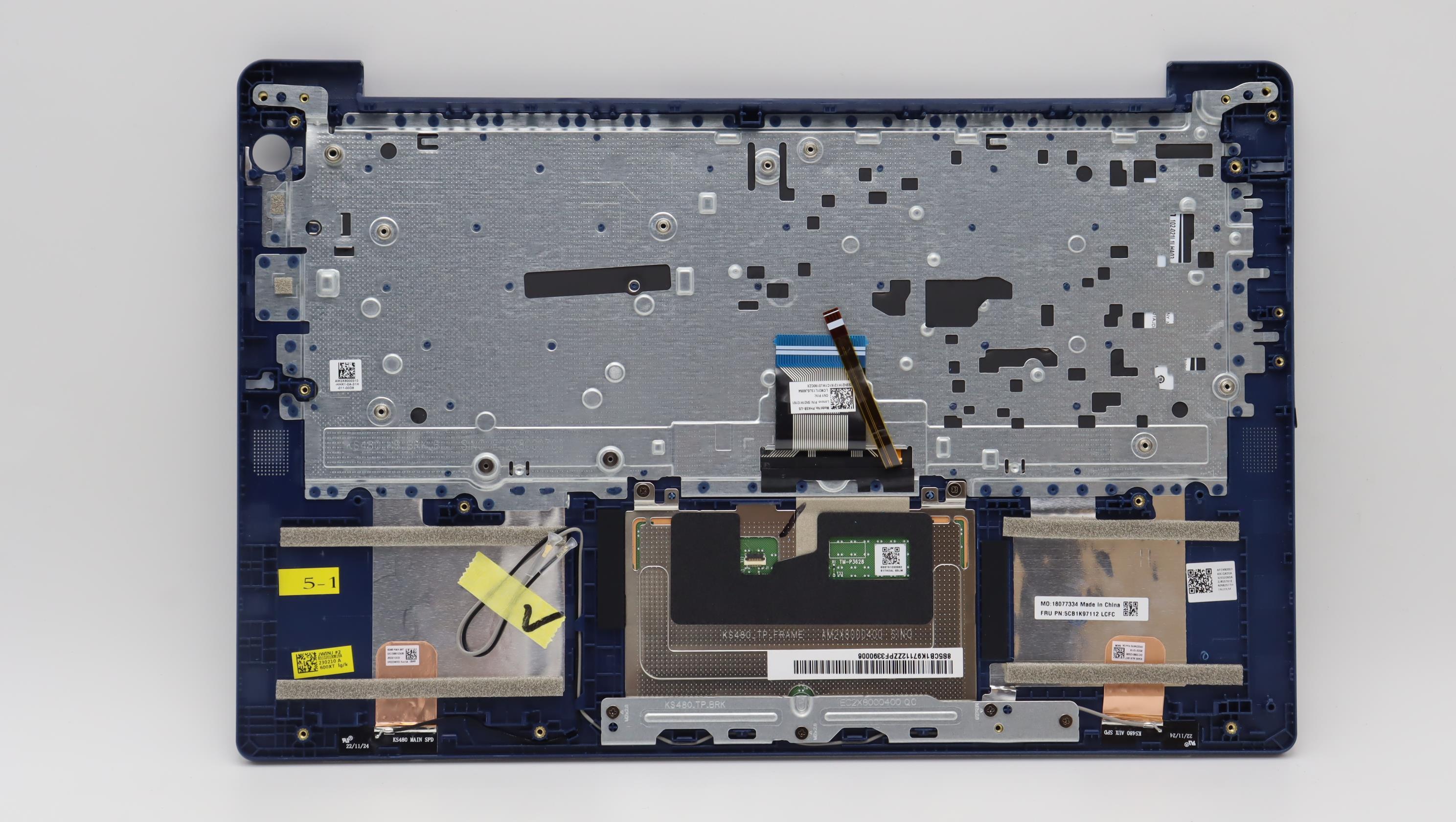 5CB1K97112 - Original Lenovo Keyboard with Palmrest (Cover), English, Abyss Blue, Backlight, Fingerprint, 82XL